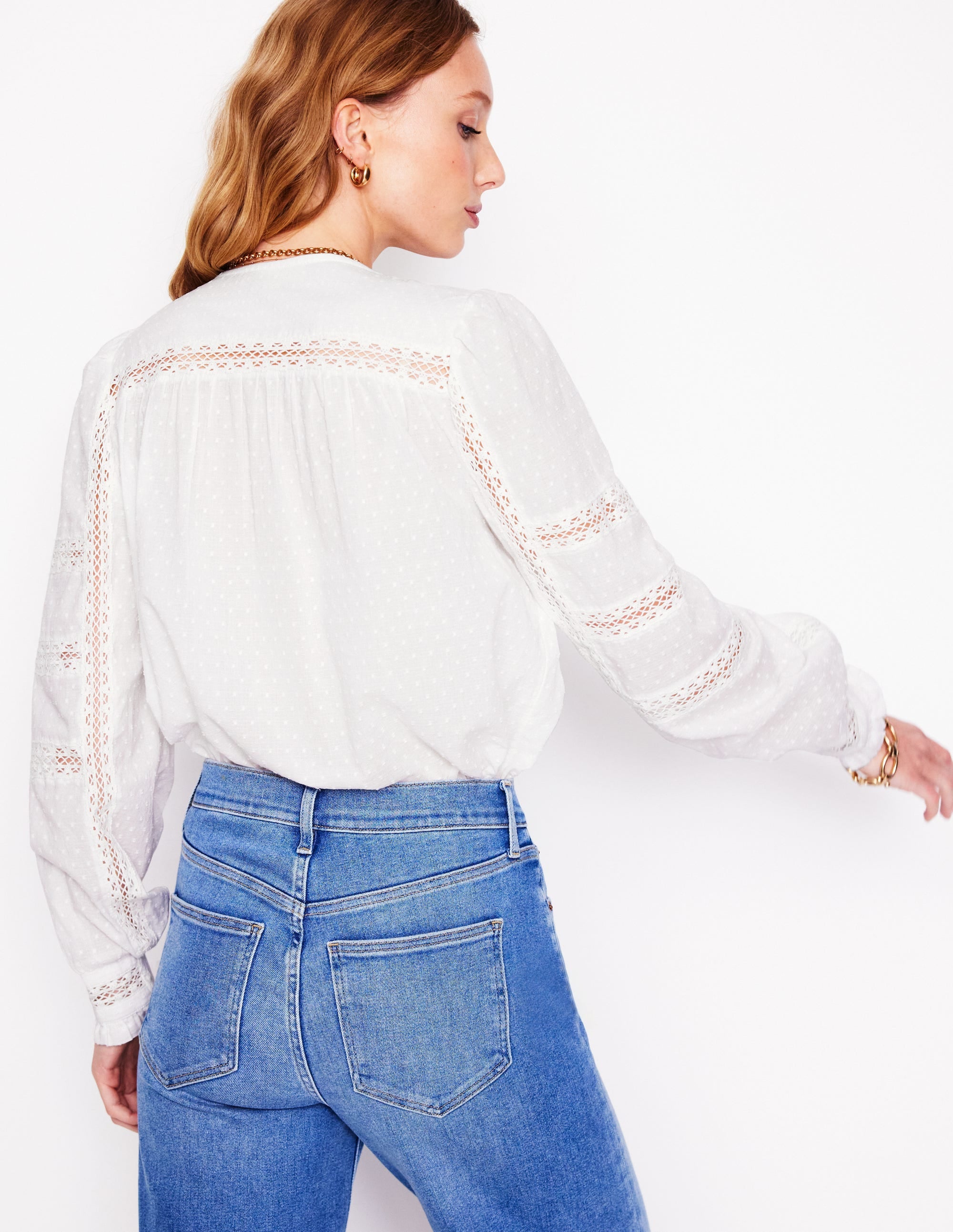  Embroidered Panel Blouse-White、mySite、ashleygrahame