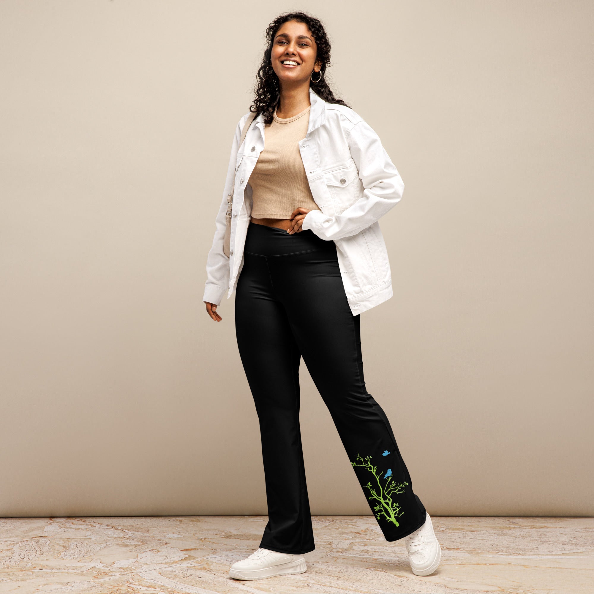 Birds On A Branch Flare Leggings、mySite、camillekostekn