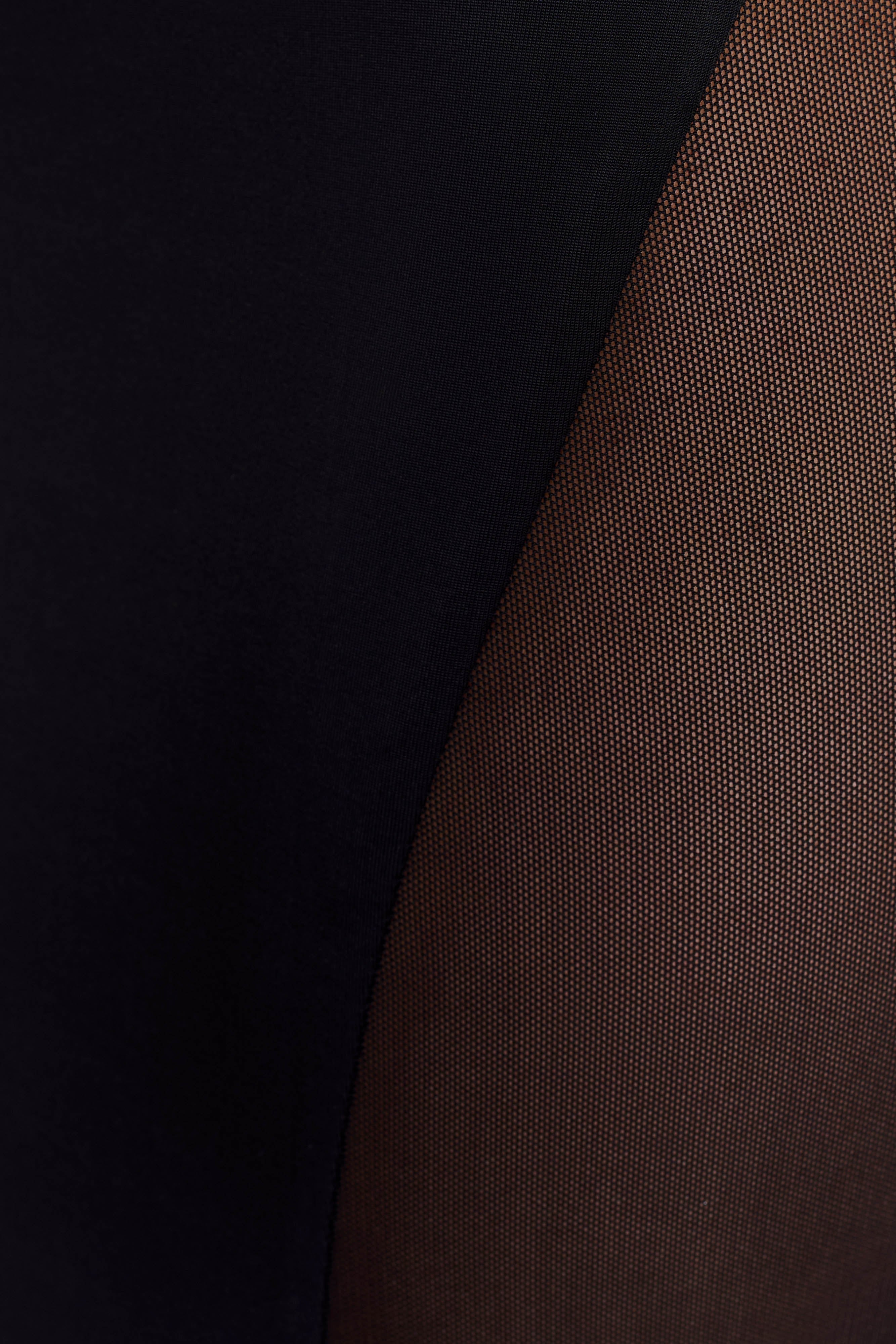 Wyatt Slinky And Mesh Maxi Dress - Black、mySite、solidvoid