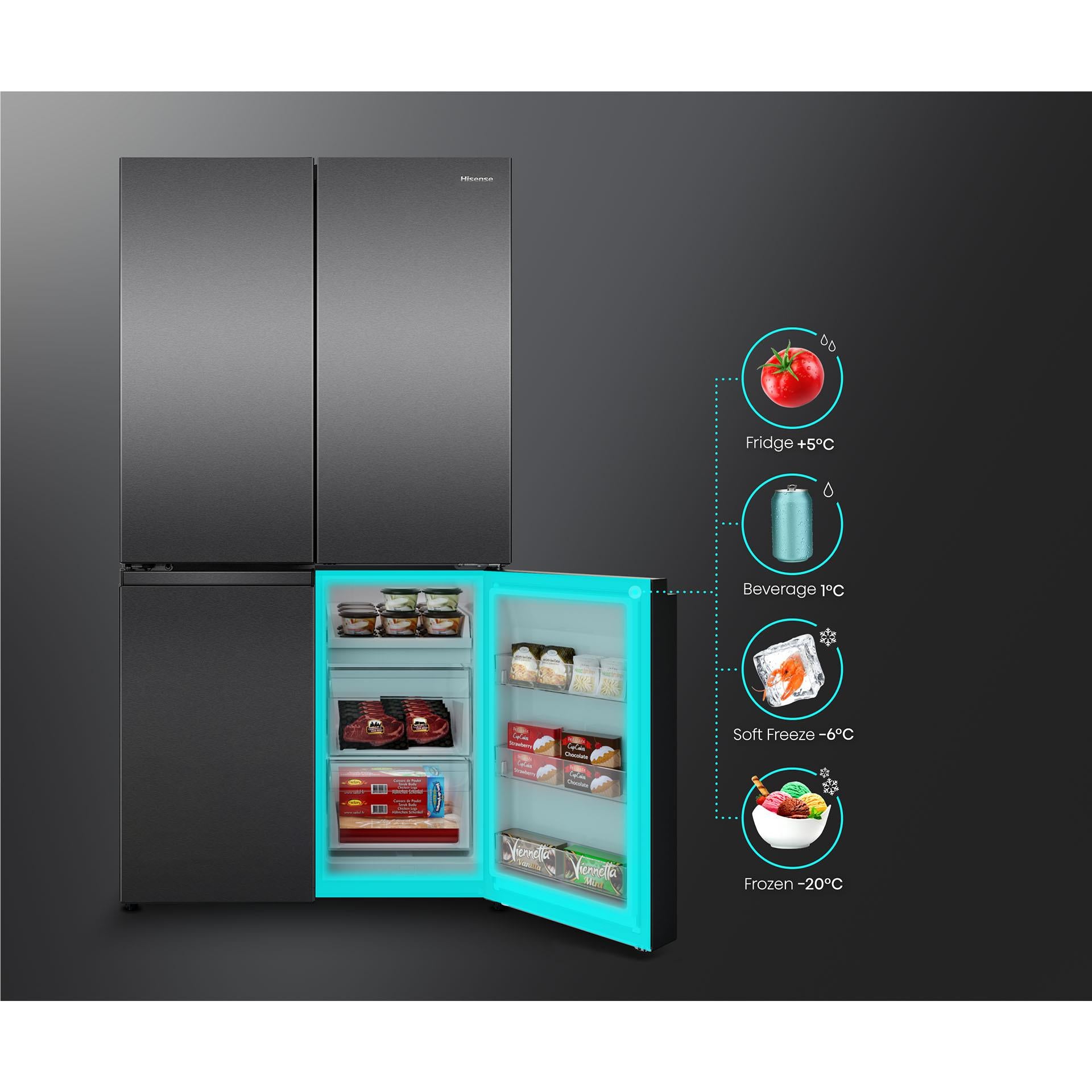 Hisense HRCD640TB 647L French Door Fridge (Dark Stainless Steel)、mySite、camillekostekn