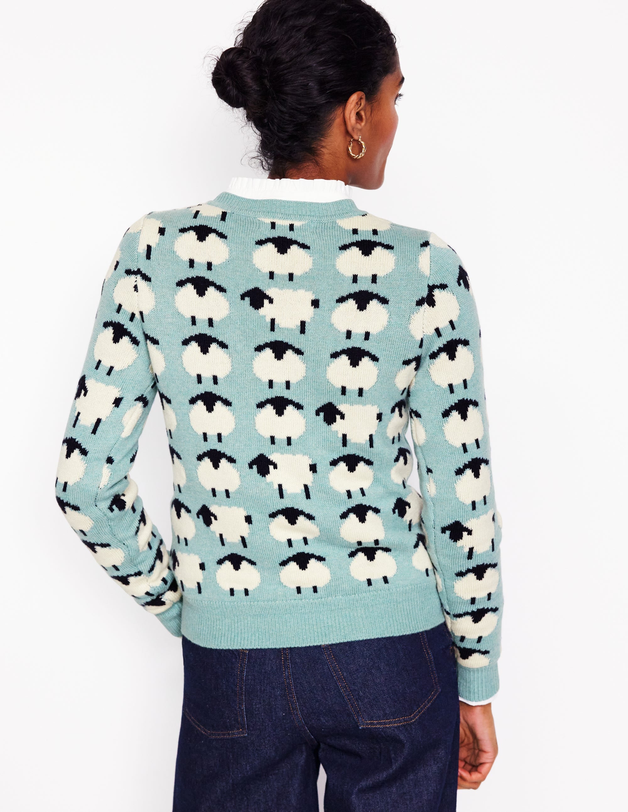  Heather Jacquard Sweater-Seamist Blue, Sheep、mySite、ashleygrahame