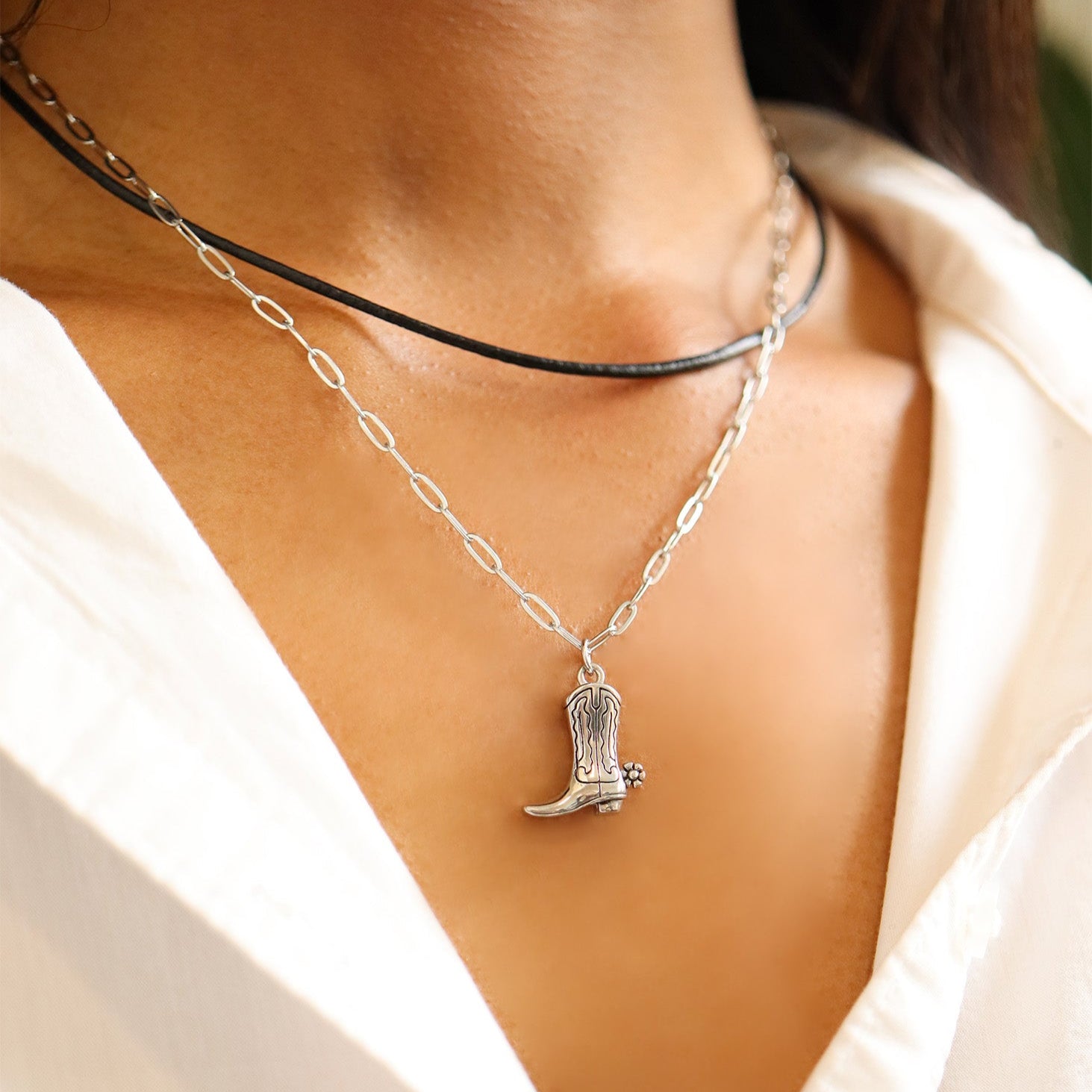 Stainless Steel Paperclip Chain Necklace / CHN9761、mySite、dreamappss