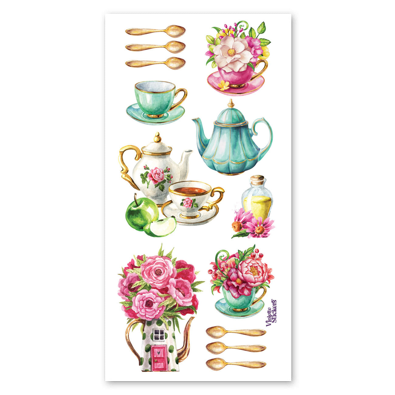  Gold Foil Teacups Stickers、mySite、ghnorth