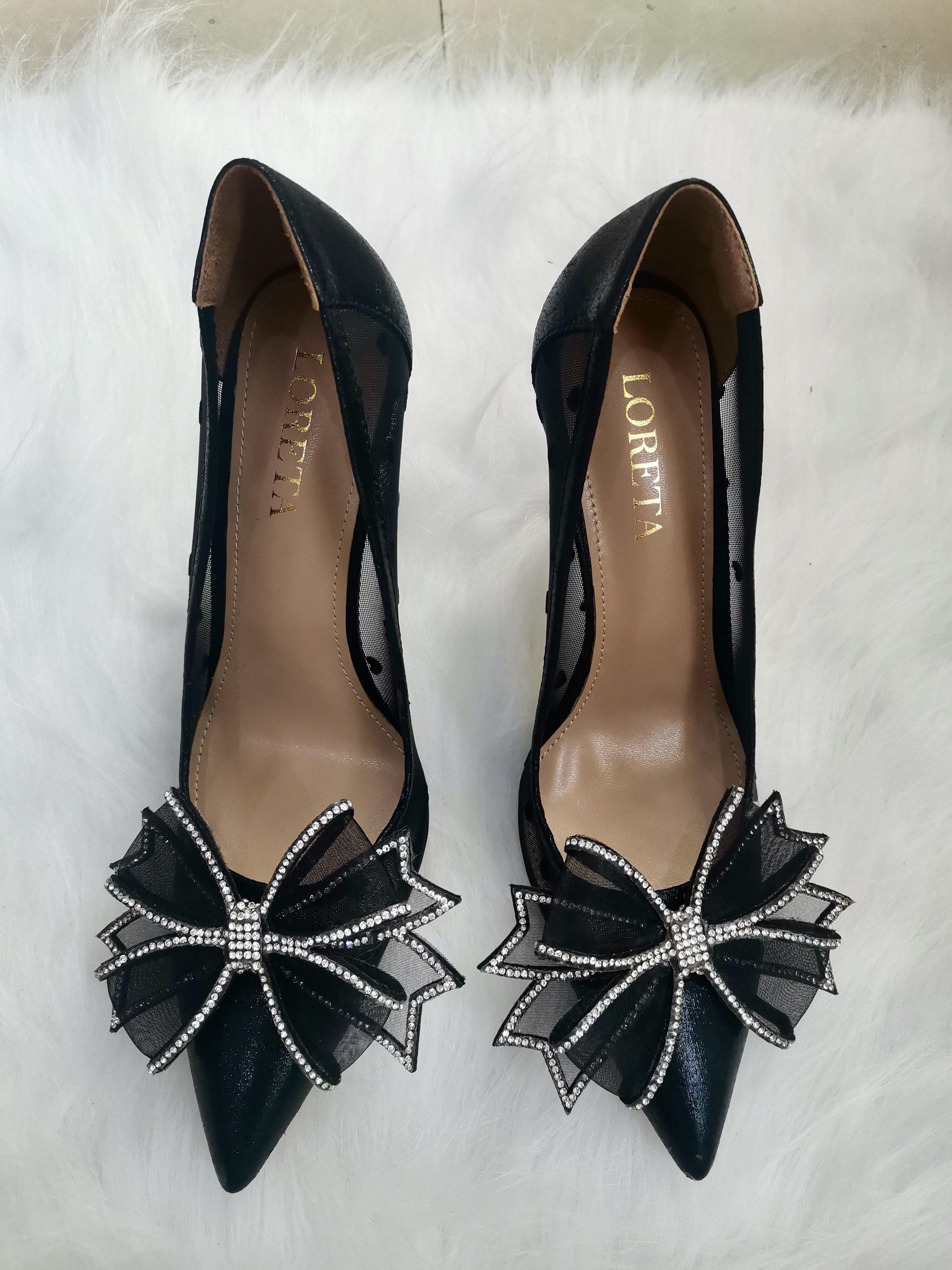  Belvia Crystal Bow Heels (Black)、mySite、merchandisen