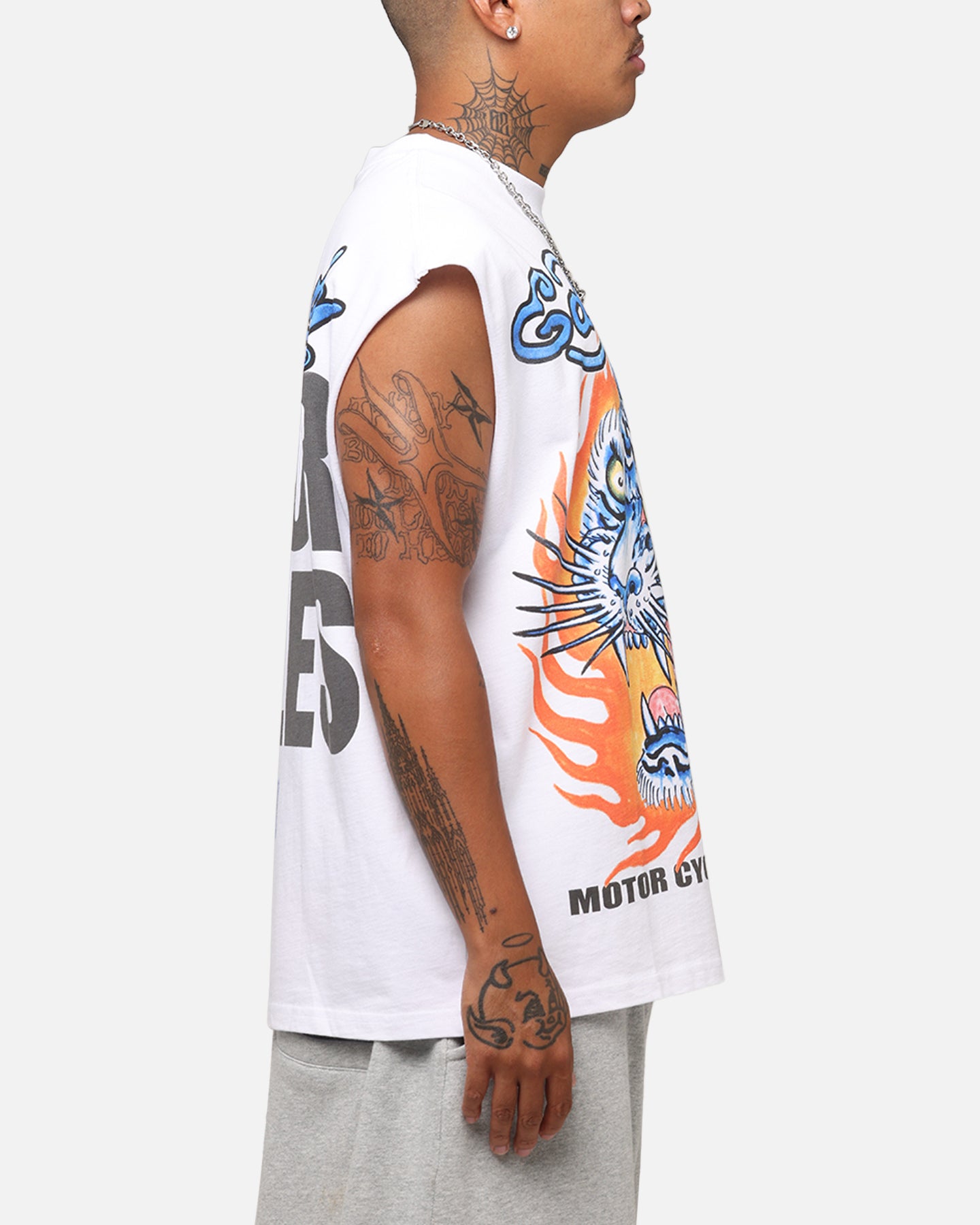 Ed Hardy Motorcycles Tiger Muscle T-Shirt White、mySite、zt4zffjzw