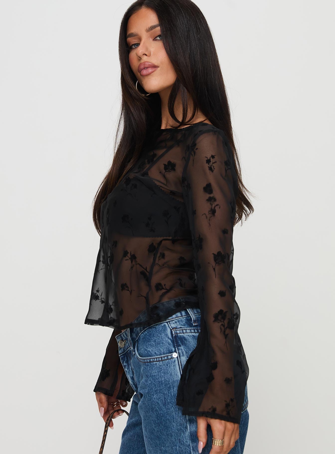 Broken Clocks Long Sleeve Top Black、mySite、solidvoid