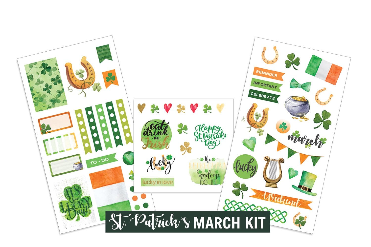  Planner Stickers - March Saint Patrick's、mySite、ghnorth