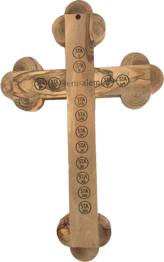  Holy Land Market Olive Wood with Moher of Pearls Outline and 5 Samples Essences Wall Cross Crucifix from The Holy Land ( 11 Inches )、mySite、elrpsem3k