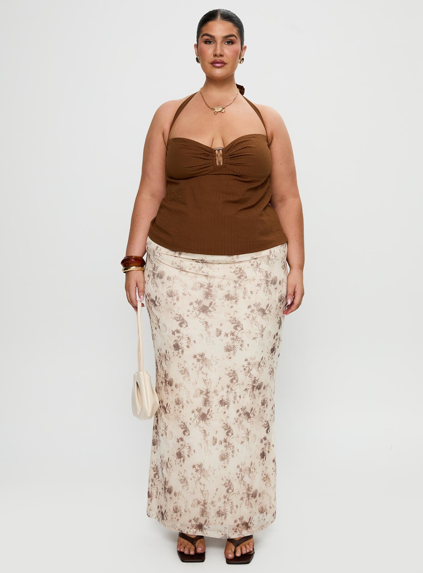 Isabetta Halter Top Chocolate Curve、mySite、solidvoid