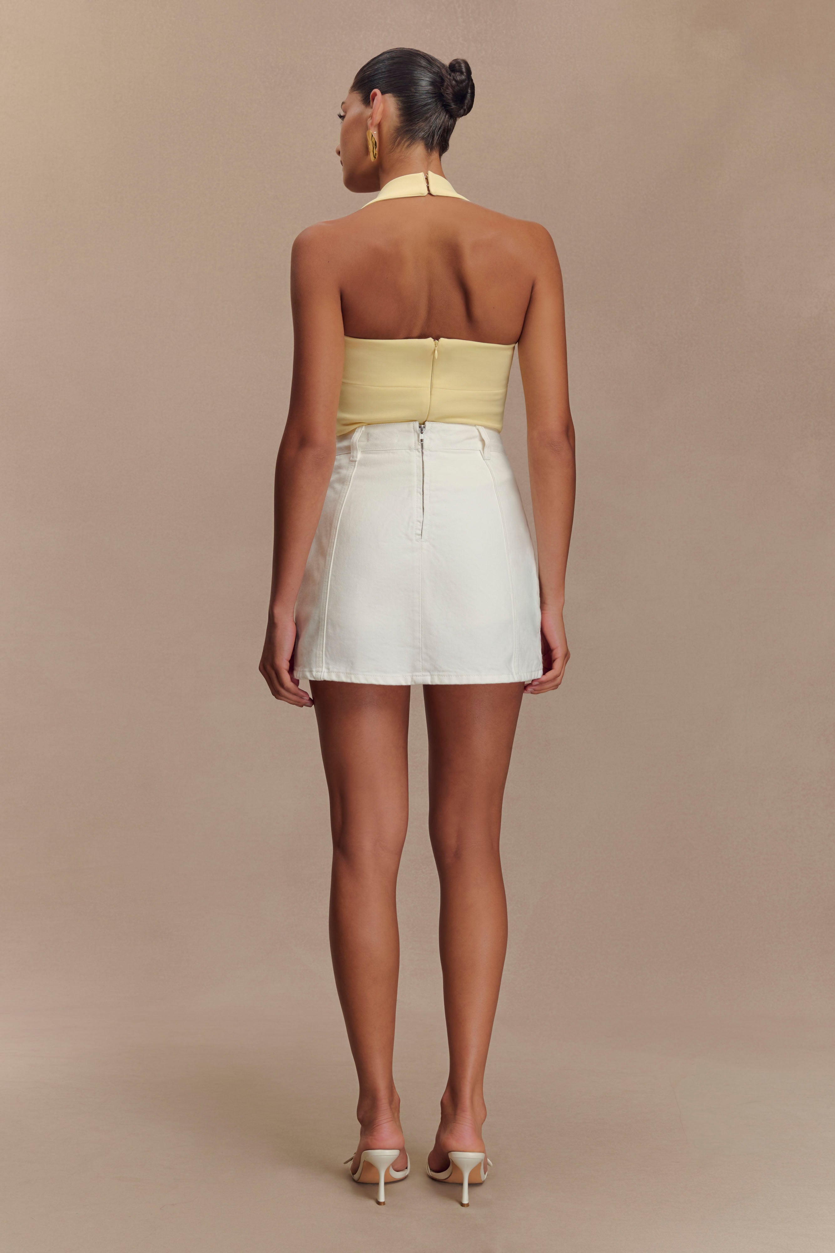 Amelita Suiting Halter Top - Pale Lemon、mySite、solidvoid
