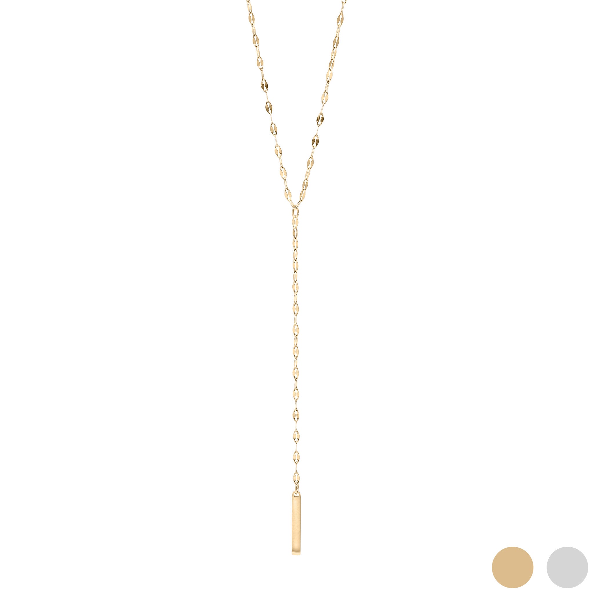 18K Gold PVD Stainless Steel Y-Shaped Blank Bar Pendant Lariat Necklace / CHN0007、mySite、dreamappss