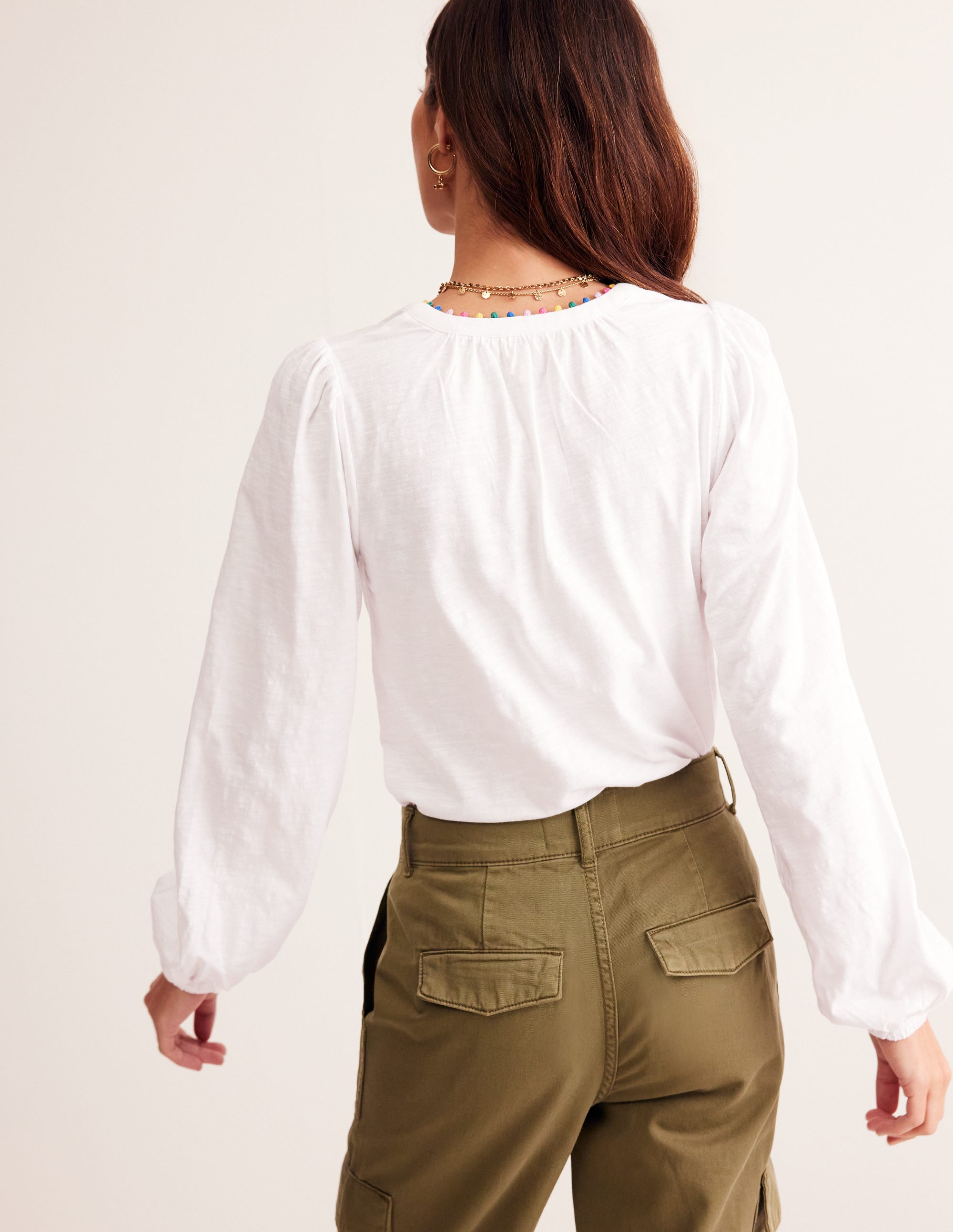  Ali Long Sleeve Pom Top-White、mySite、ashleygrahame