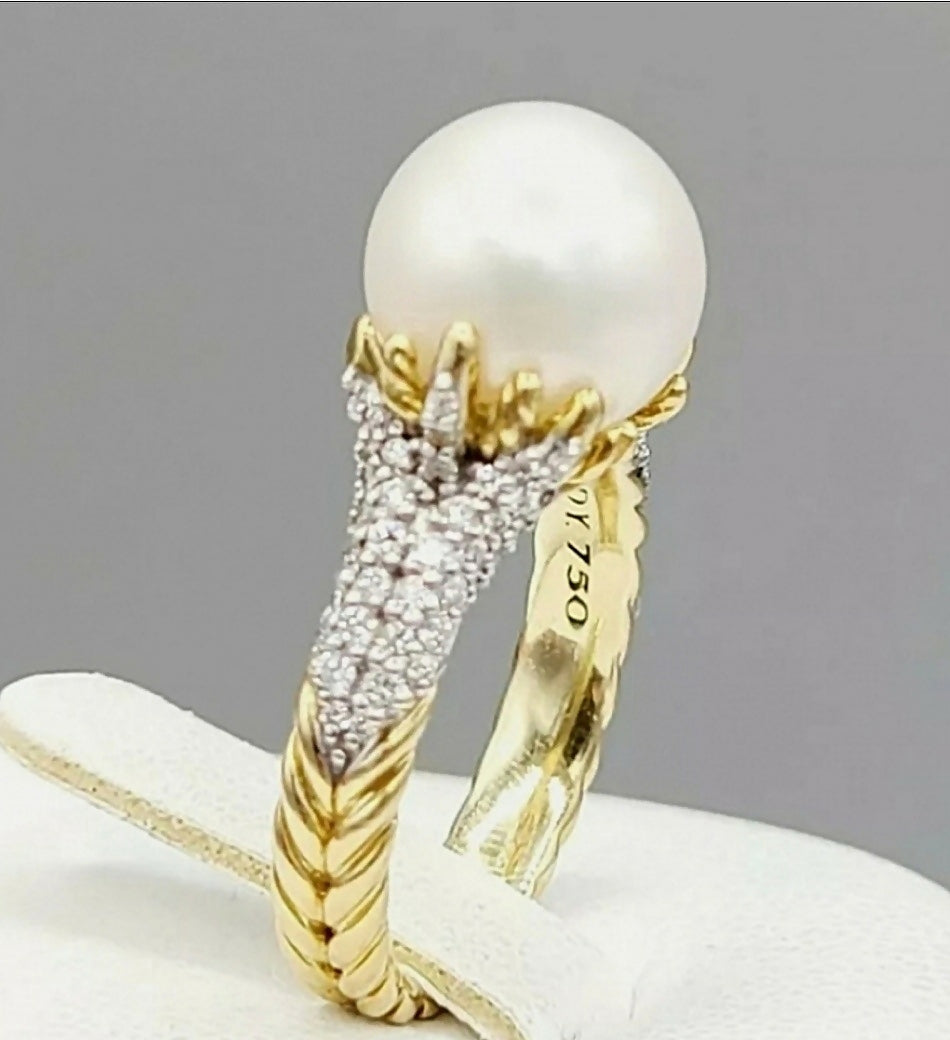 David Yurman Starburst Pearl Ring 鈥?Diamonds & 18k Gold、mySite、hinf8tx79