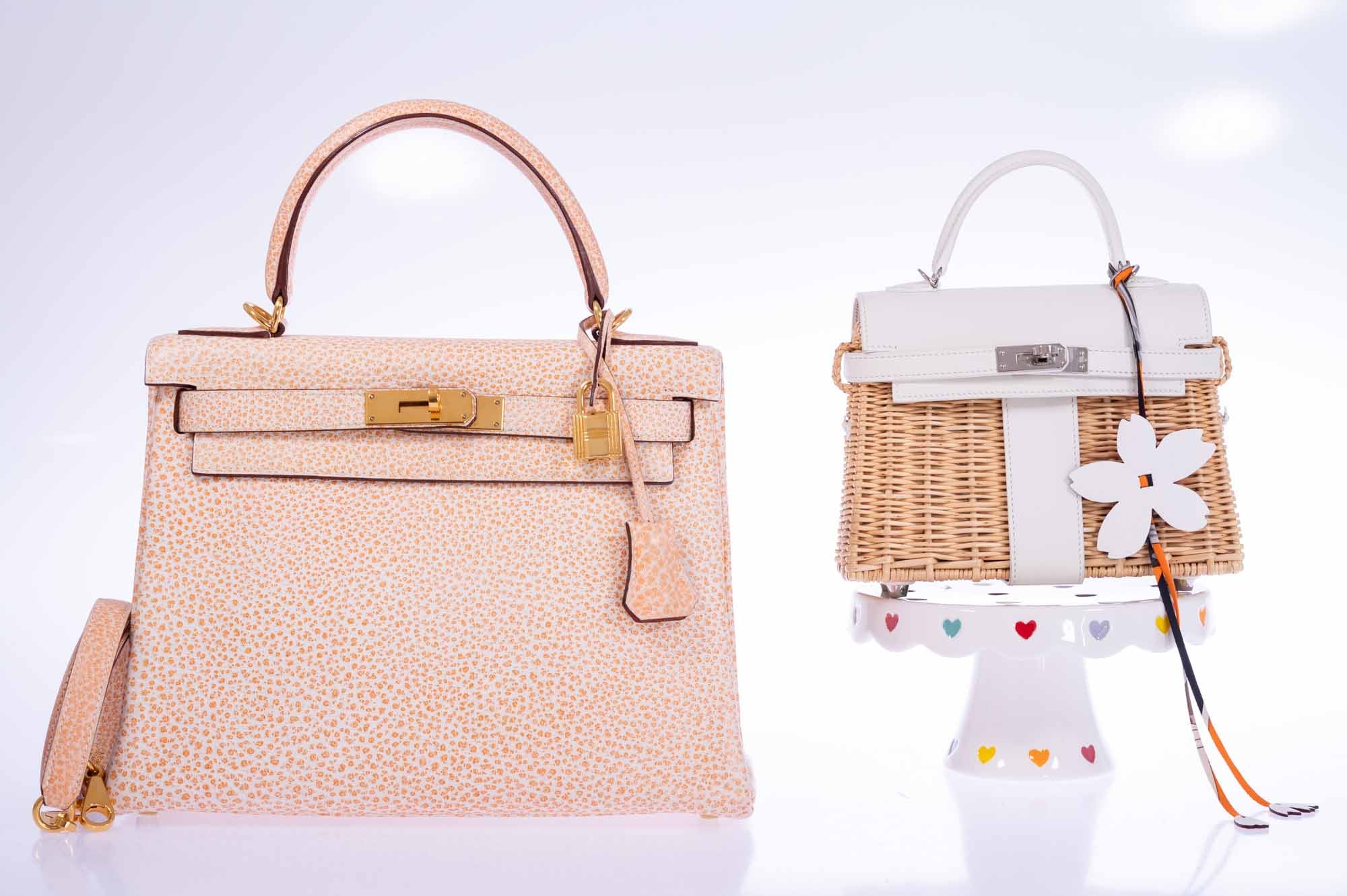 Hermès Kelly 28 Retourne Orange Dalmatian Buffalo Skipper Gold Hardware、mySite、garminoutage.com