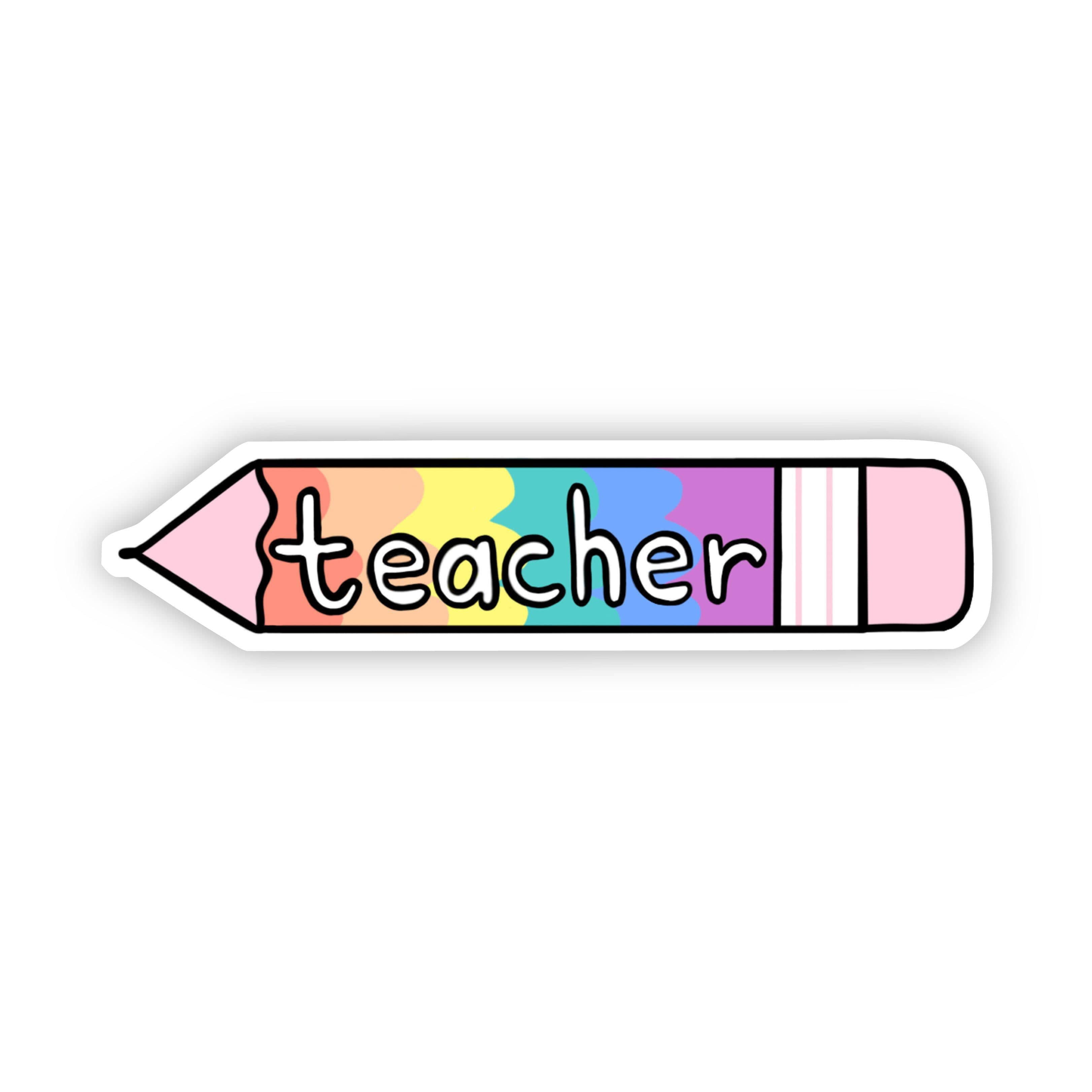  Teacher Rainbow Pencil Sticker、mySite、elrpsem3k