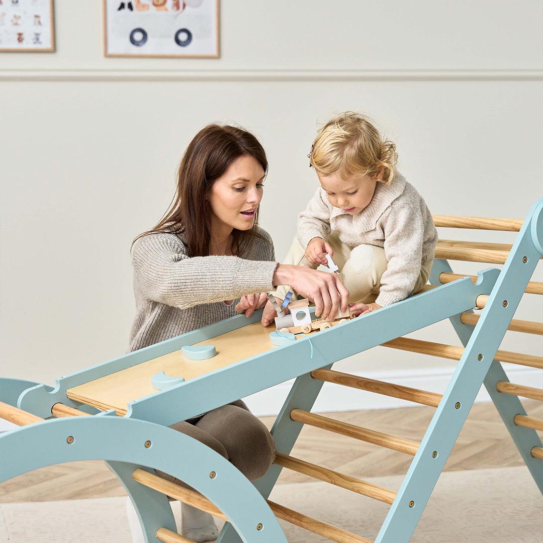  Tutti Bambini Scala Montessori 3 In 1 Pikler Climbing Frame With Climbing Wall - Ocean Stone、mySite、merchandisen