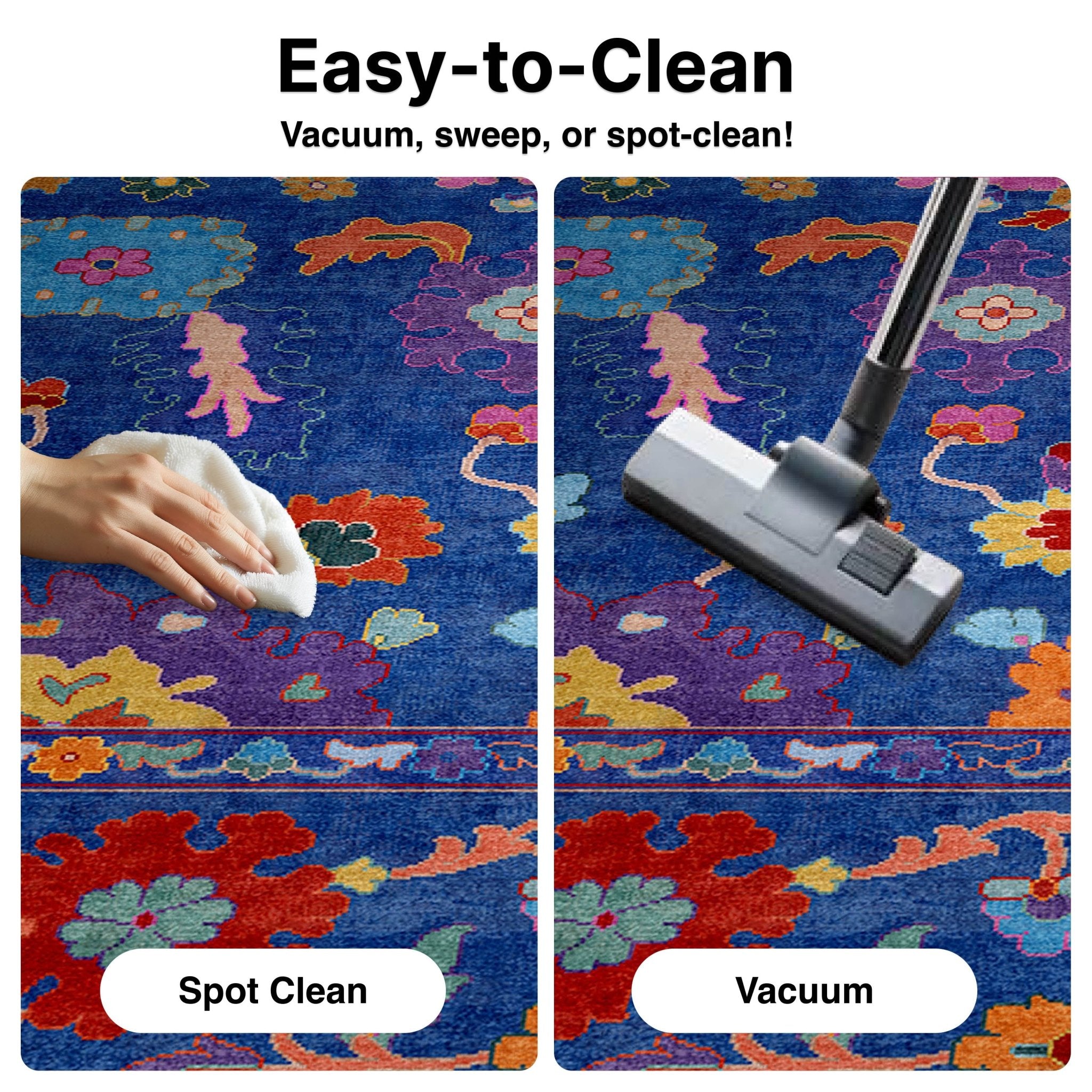 Bodrum Vintage Bohemian Floral Rug for Living Room Bedroom Dining Room ,Easy Clean、mySite、gigharbornorthrealestate