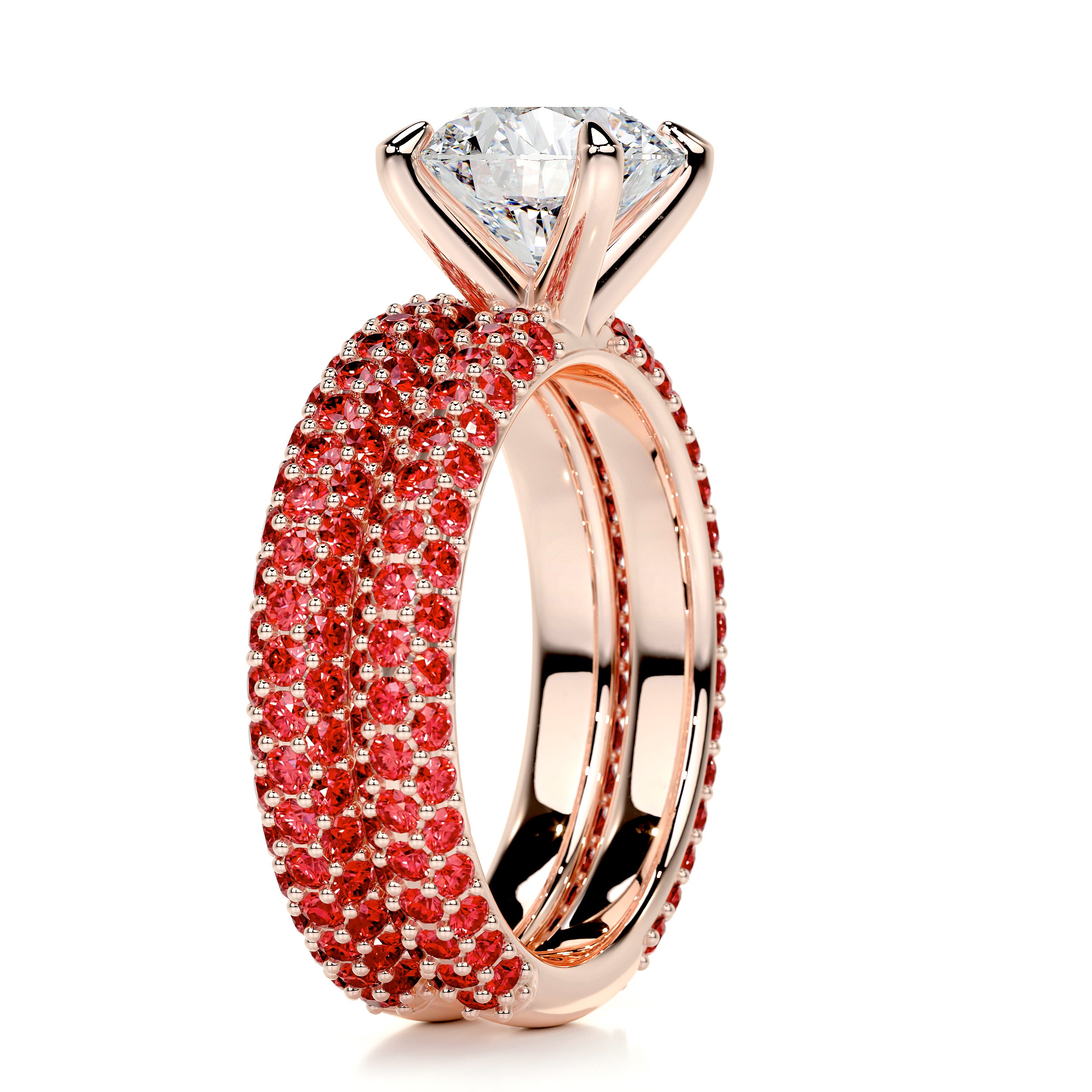 Charlotte Diamond & Gemstones Bridal Set (3.5 Carat) -14K Rose Gold、mySite、hinf8tx79