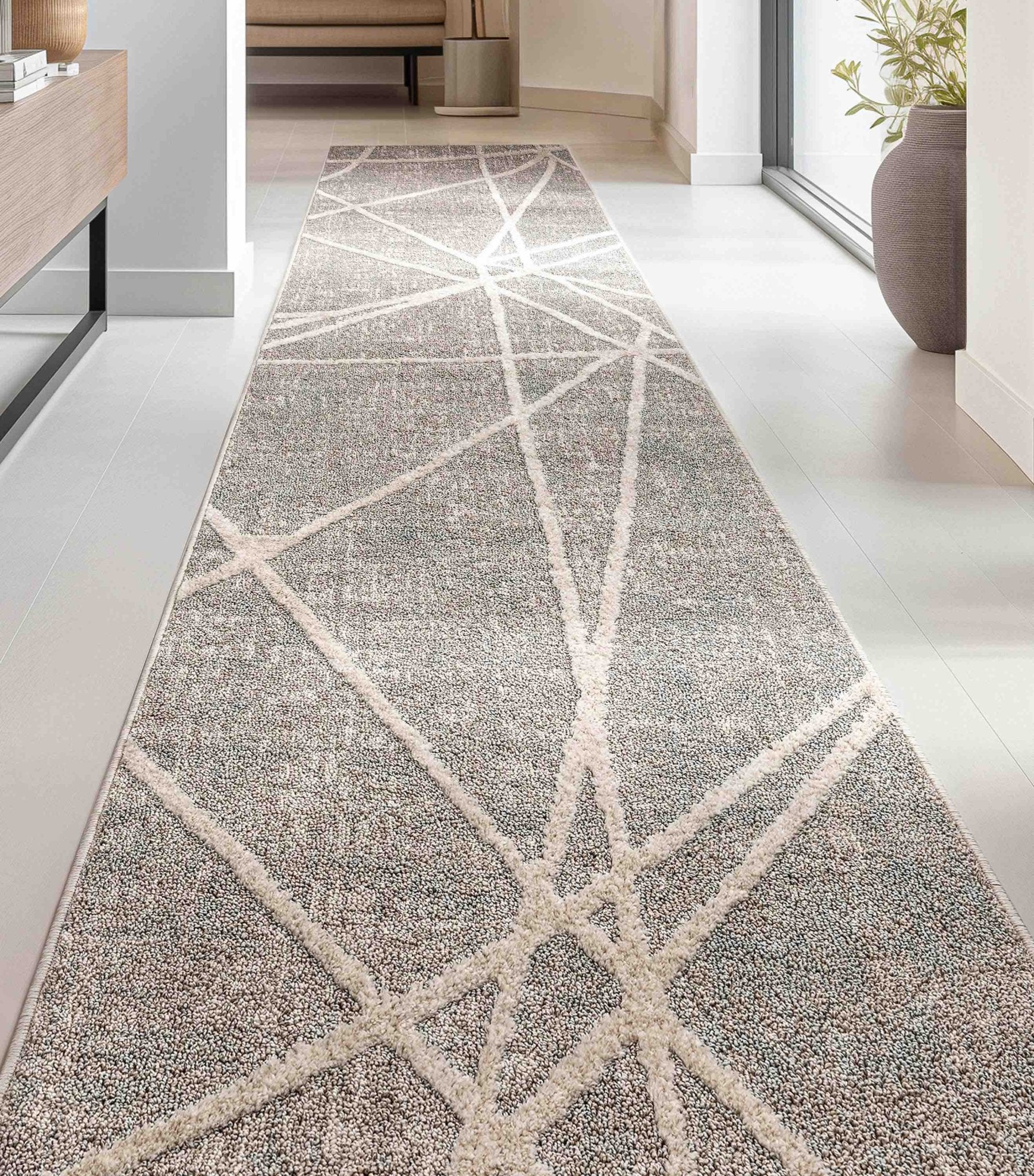 Custom Size Runner Telas Modern Geometric Lines Grey Choose Your Width x Choose Your Length Hallway Runner Rug、mySite、gigharbornorthrealestate