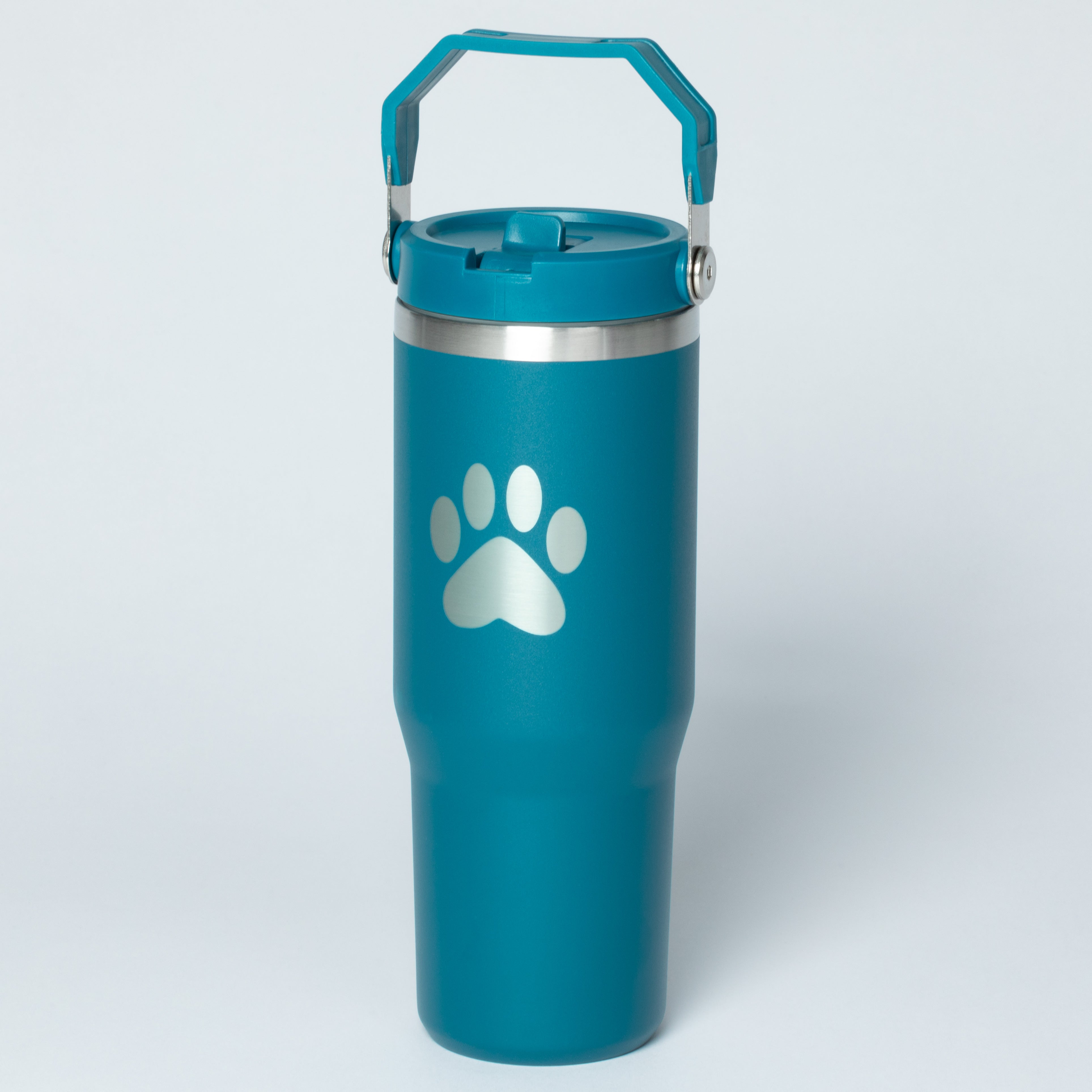 Paw Print Stainless Steel Tumbler with Flip Straw - 30 oz、mySite、camillekostekn