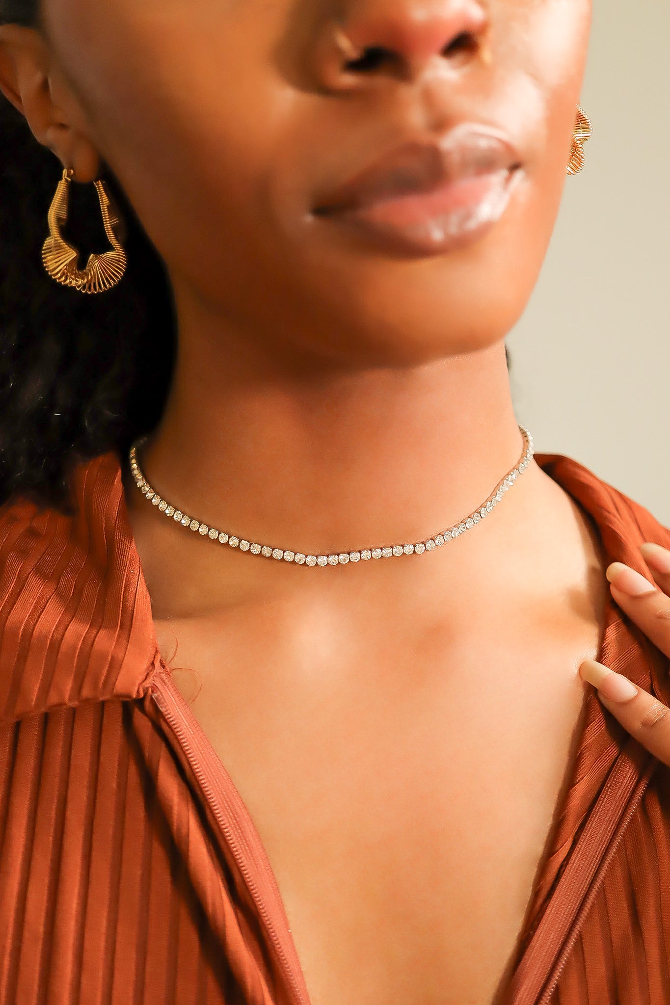 Stainless Steel CZ Tennis Chain Necklace / TNN0001、mySite、dreamappss