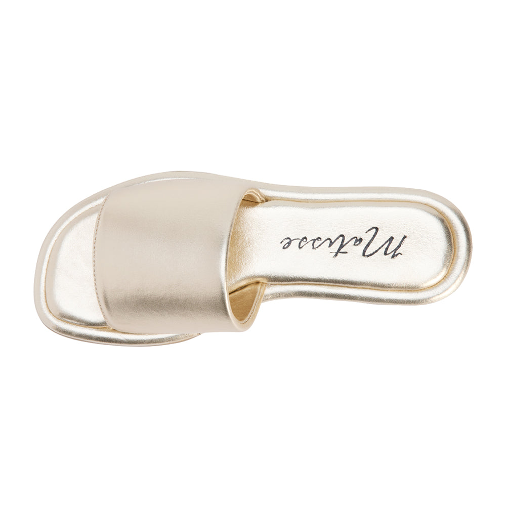 Moonlight Metallic Slide Flat Sandals、mySite、gtrtttuynbv