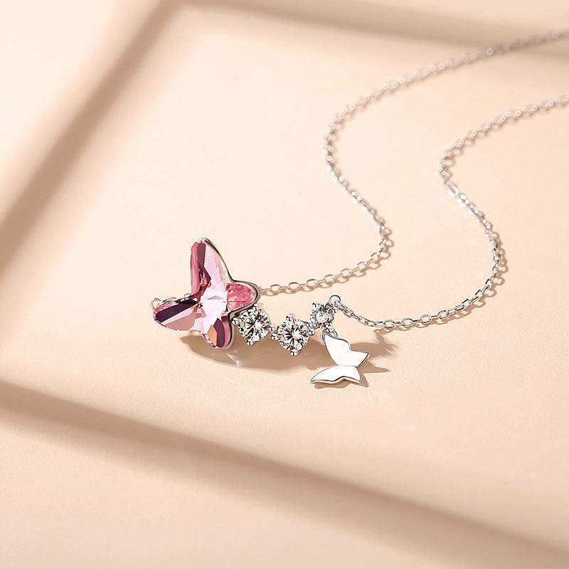 Butterfly Necklace and Earrings in Sterling Silver with Swarovski Crystal & CZ, Gorgeous!、mySite、g9winljtr