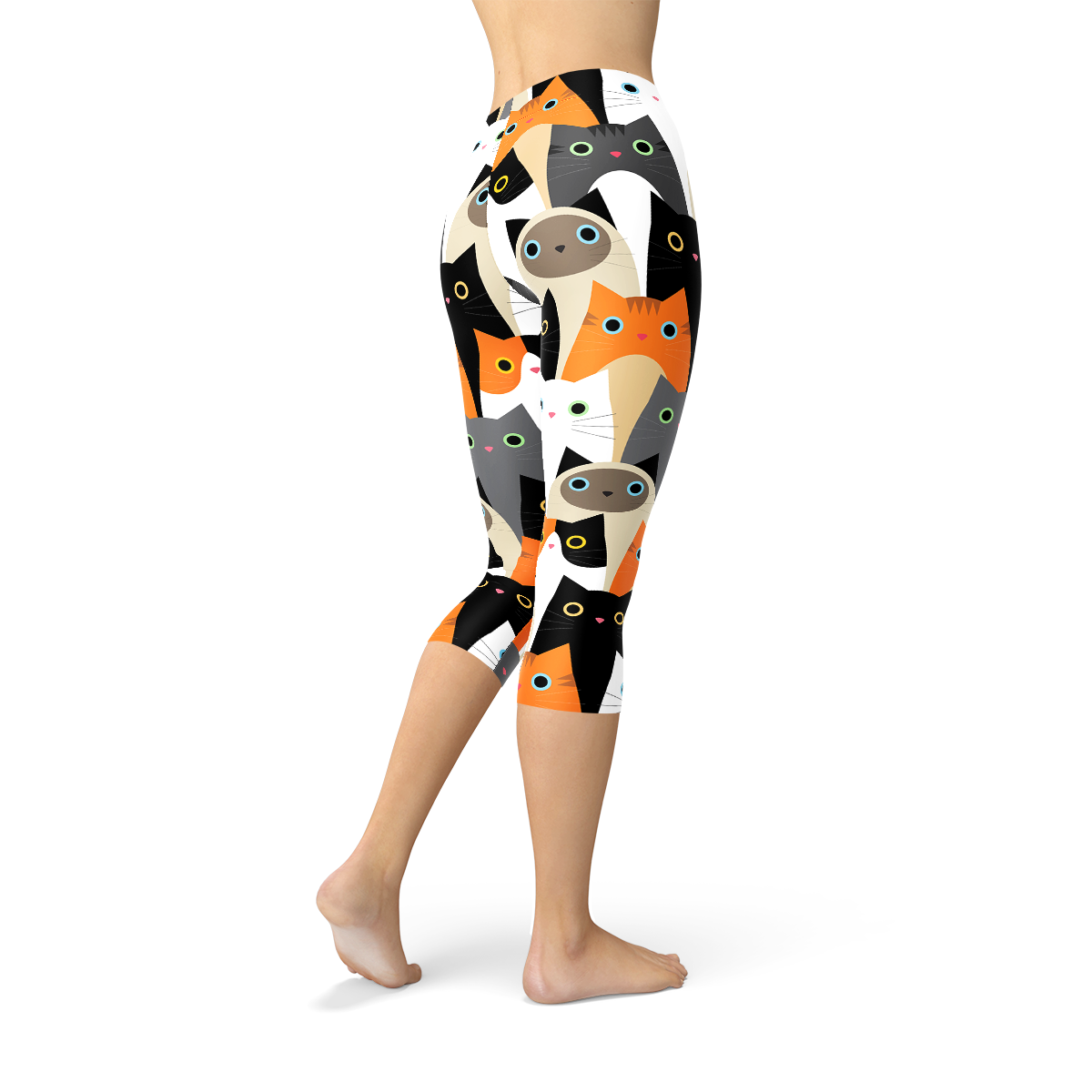 Women's All Over Cats Capri Leggings、mySite、camillekostekn