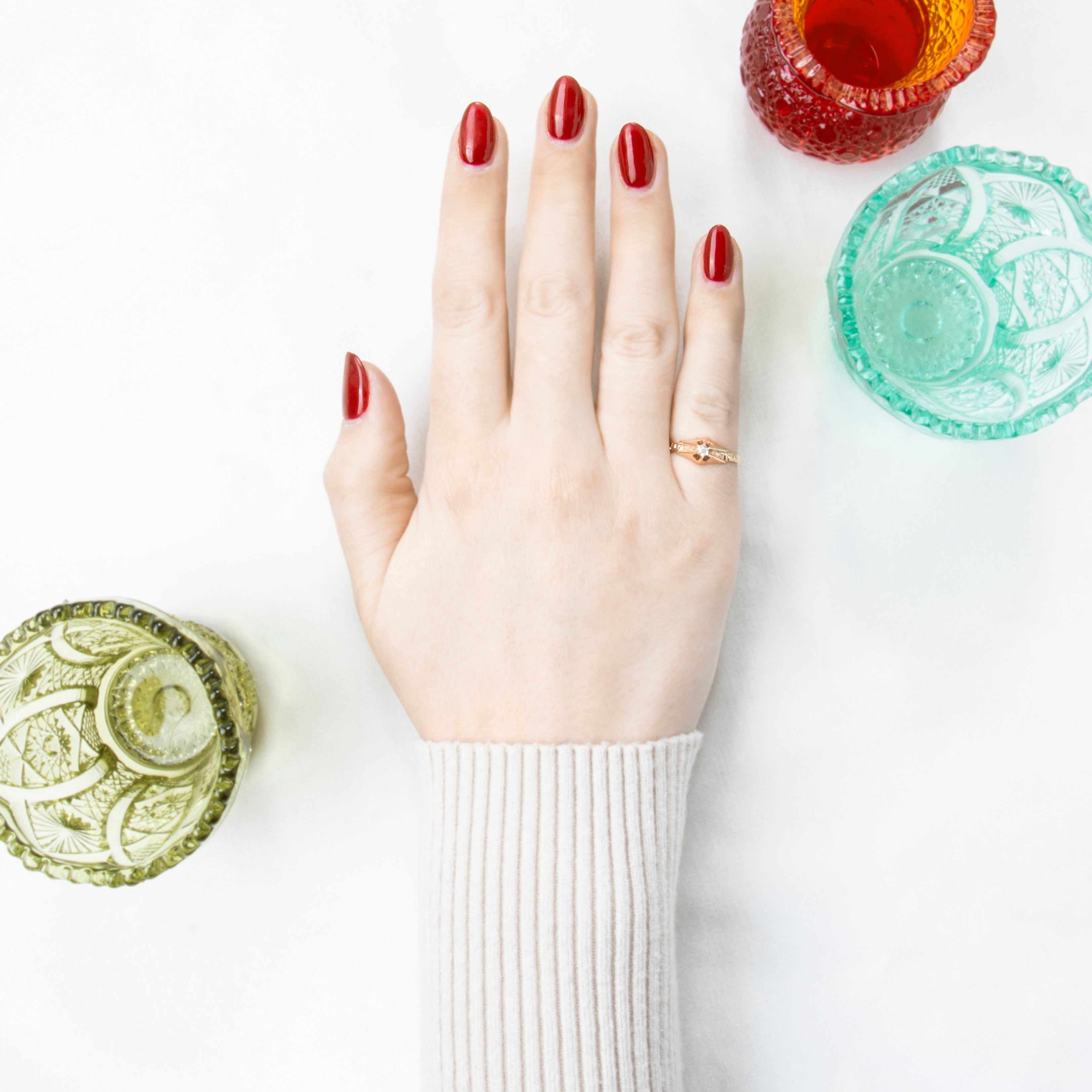 Antique 14k Rosy Yellow Gold Old Mine Diamond Scroll Solitaire Ring 5.25、mySite、hinf8tx79