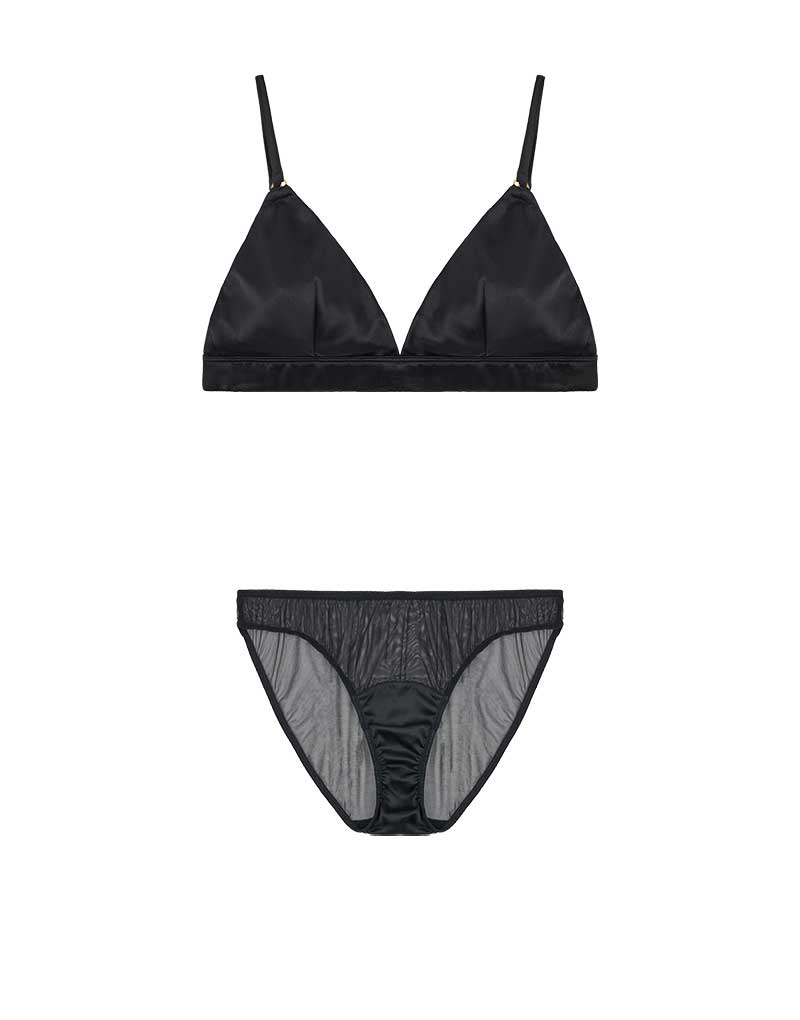  Fleur Du Jour Black Triangle Bra & Brief、mySite、justintrudeaud