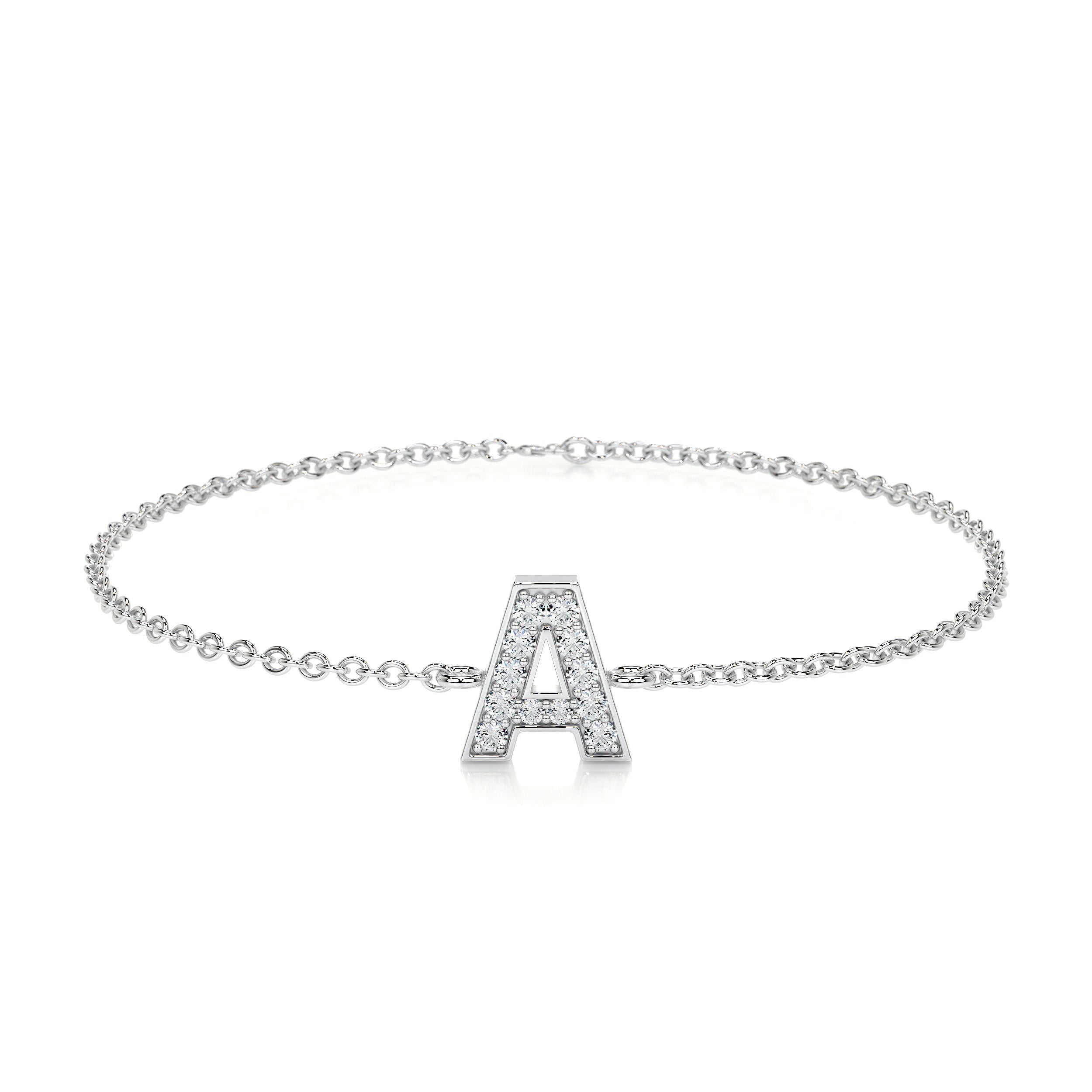 Bridget Letter Lab Grown Diamonds Bracelet (0.30 Carat) -18K White Gold、mySite、hinf8tx79