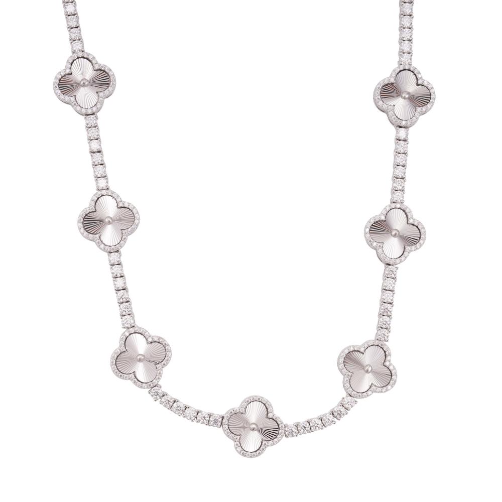 3MM Four Leaf Moissanite Clover Tennis Chain 14K Gold、mySite、hinf8tx79