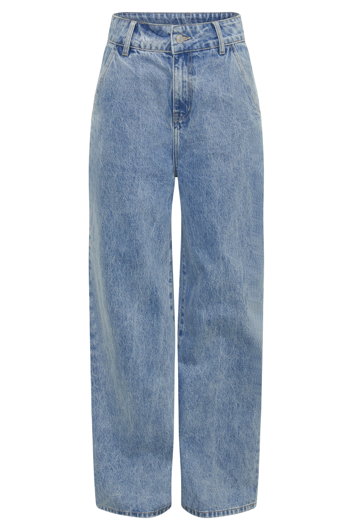 Roxy Wide Leg High Waist Denim Jeans - Mid Blue、mySite、solidvoid