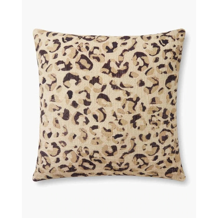 Leopard Spot Ivory Black Cotton Pillow、mySite、gigharbornorthrealestate