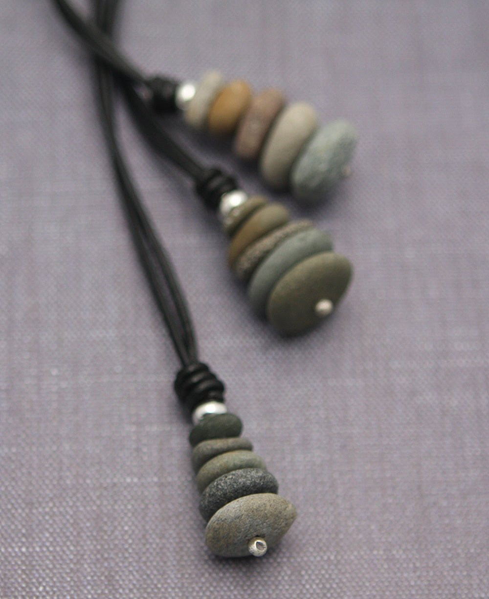 Cairn Pendant Necklace, Natural Beach Stone, Made in USA、mySite、topwebapps