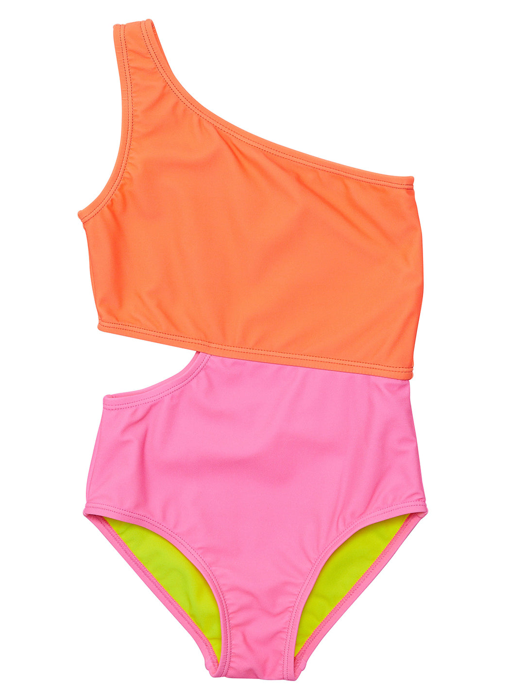 Snapper Rock Girls' Candy Colorblock One Shoulder One Piece Swimsuit (Little Kid, Big Kid)、mySite、noshort