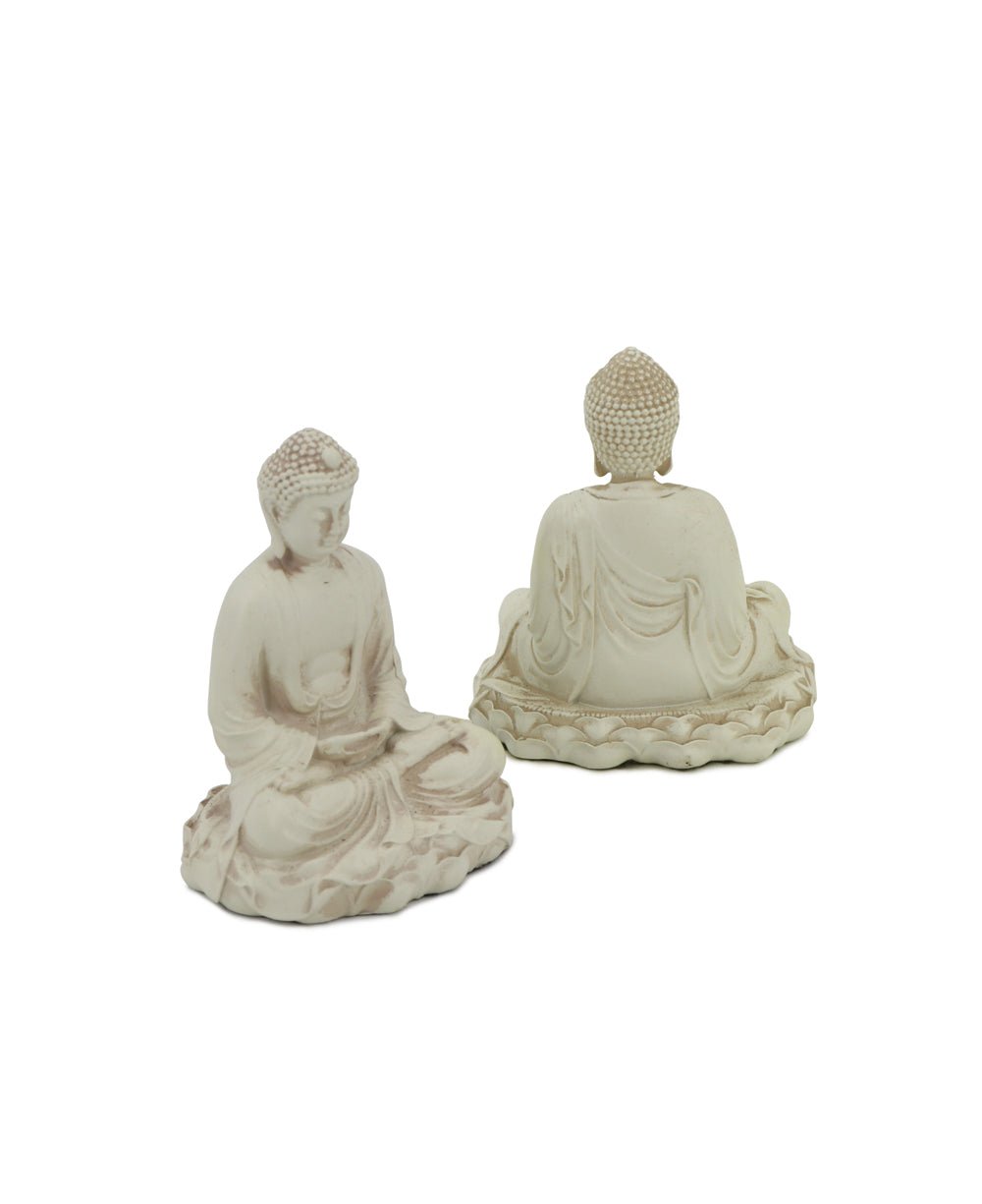 Set of Two Miniature Cream Buddha Statues、mySite、topwebapps