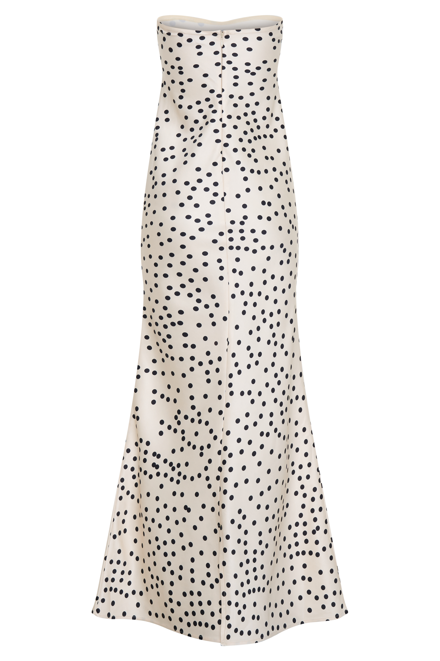 Claudette Strapless Satin Maxi Dress - Polka Dot Print、mySite、solidvoid