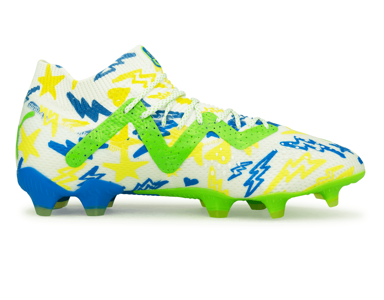 PUMA Men's Future Ultimate x Neymar FG/AG White/Blue/Lemon、mySite、bottomscart
