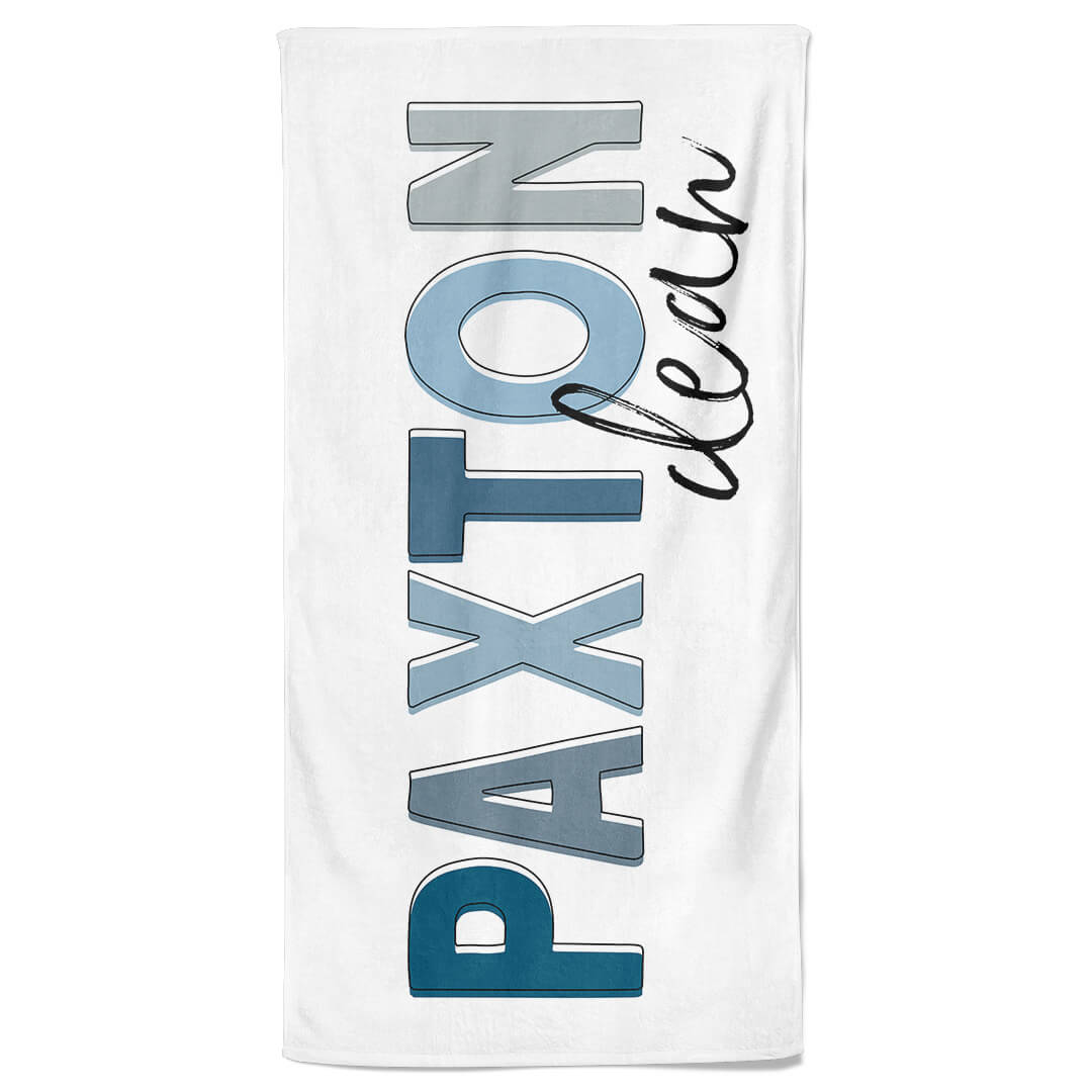  Baby Blues Color Block Personalized Kids Beach Towel、mySite、layawaytickets