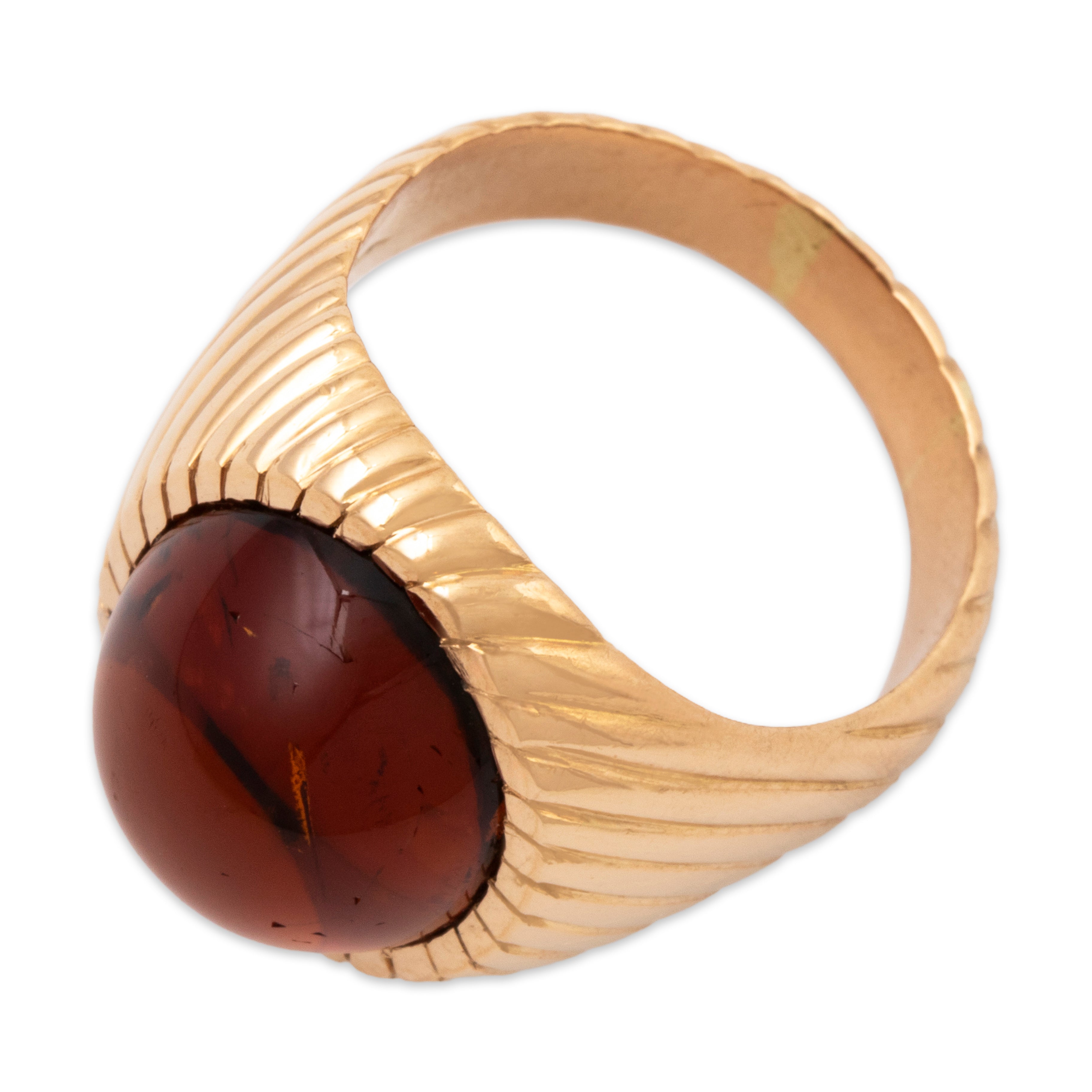 Vintage Heavy 18k Rose Gold 8.8ct Madeira Citrine Glowing Orb Ring 6.50、mySite、hinf8tx79