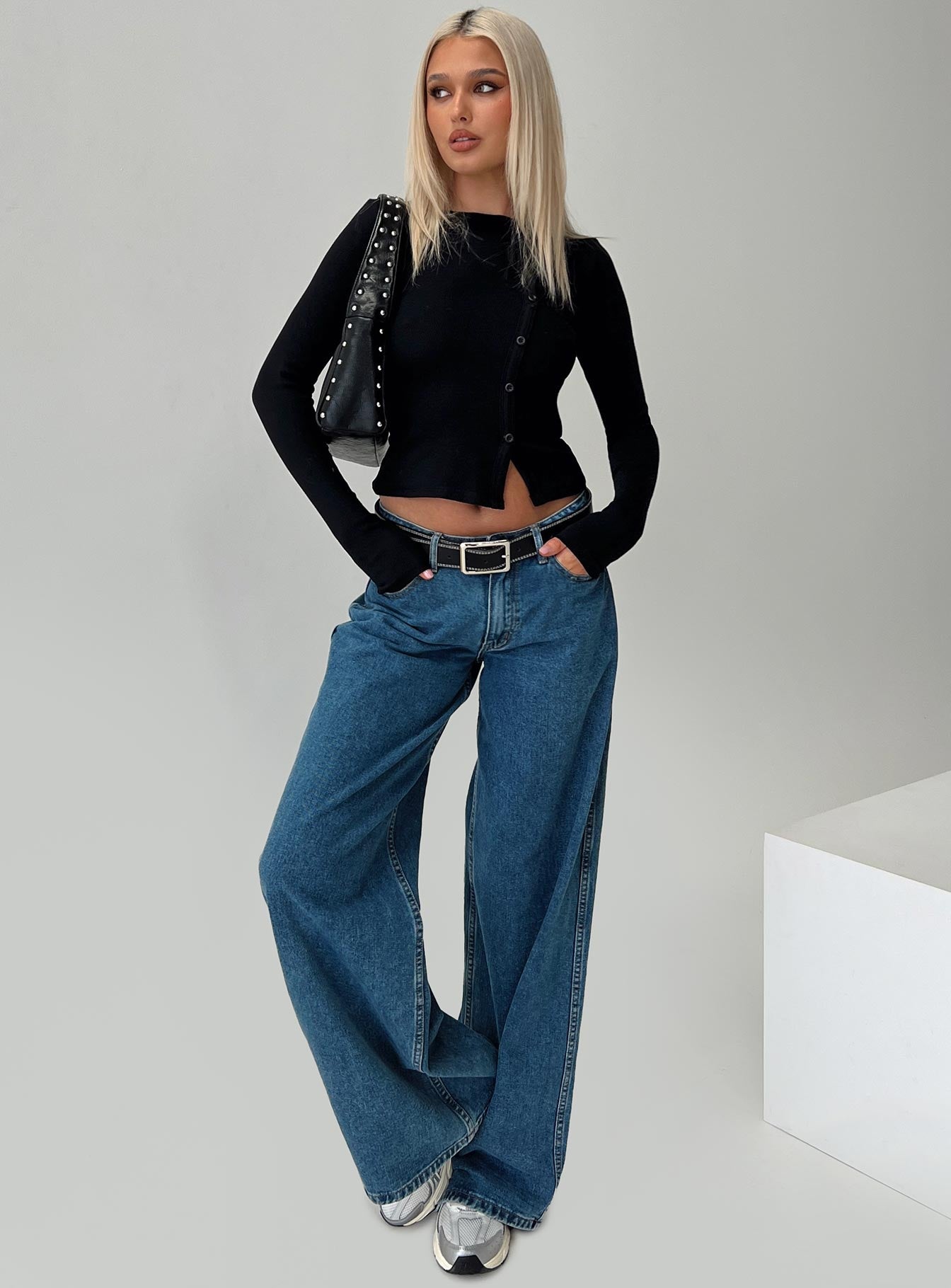 Passoni Long Sleeve Top Black、mySite、solidvoid