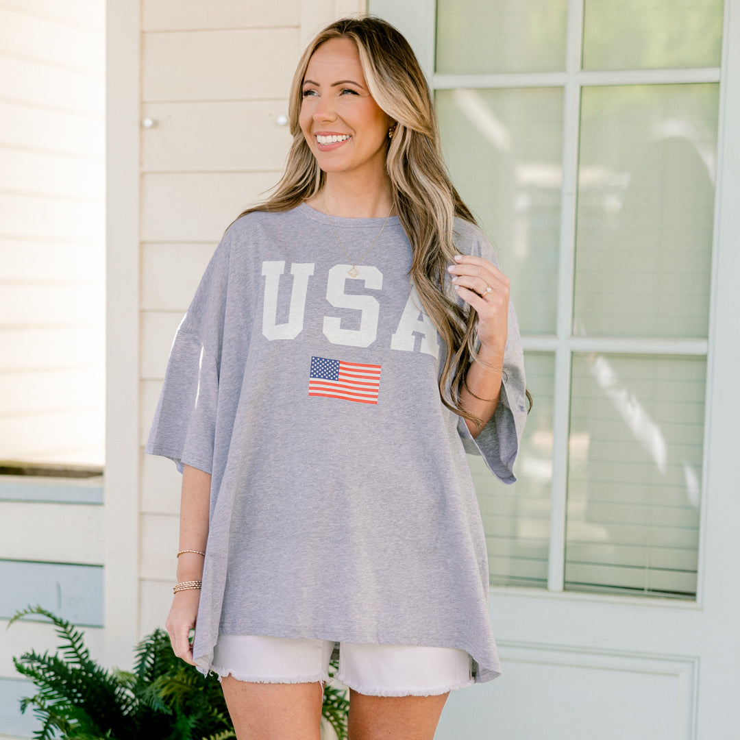  True American Spirit Boyfriend Tee, Heather Gray、mySite、justintrudeaud