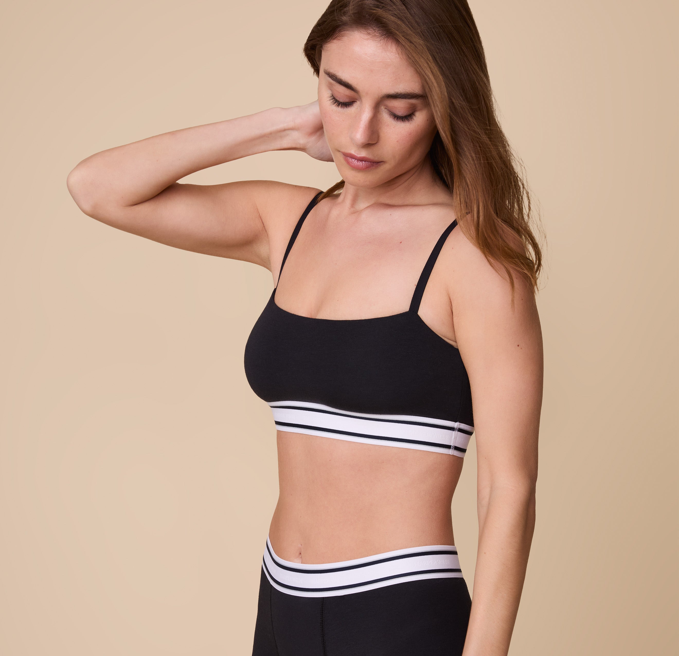 Cloud Cotton Retro Bandeau Bralette - Black、mySite、bengalsvssteelers