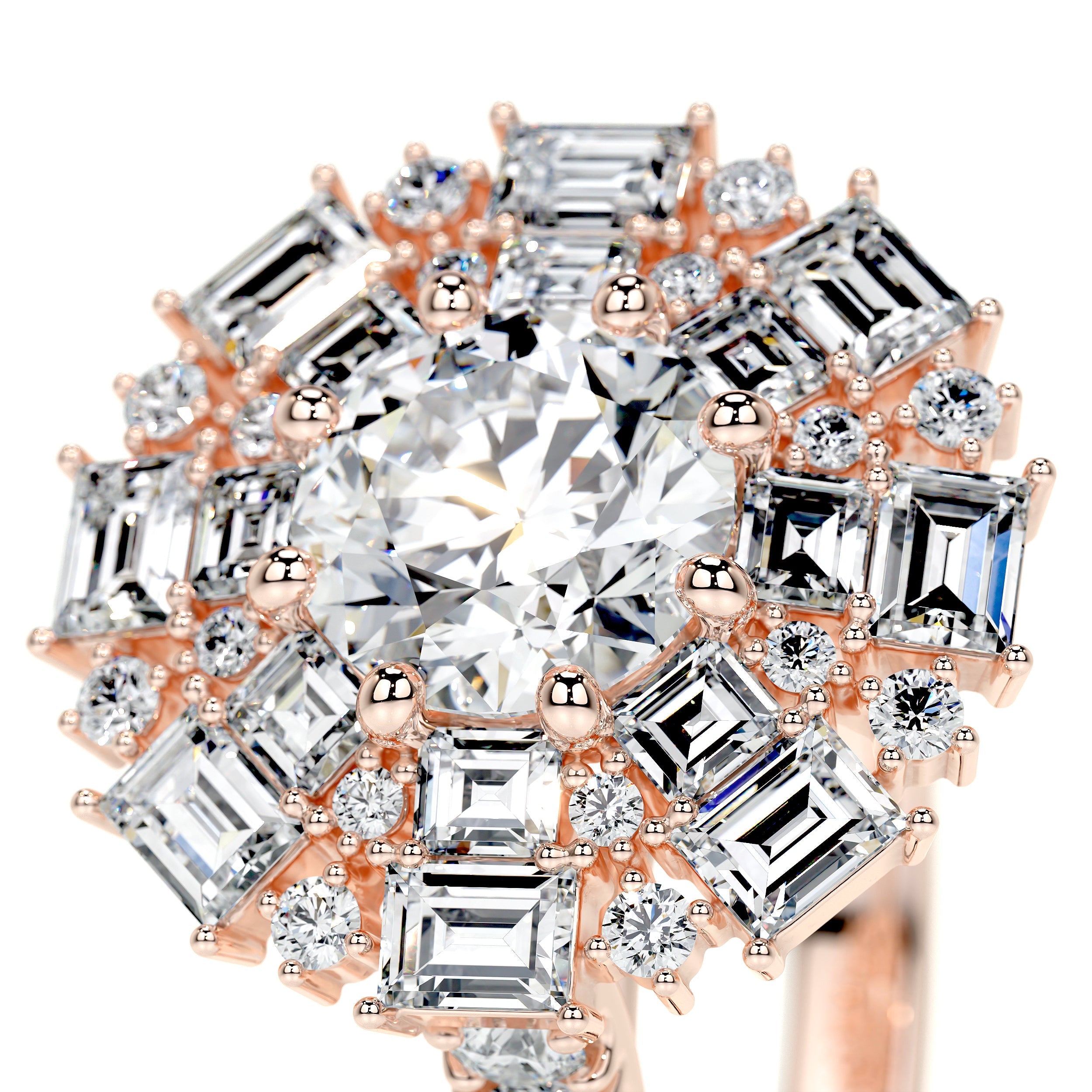 Snowflake Lab Grown Diamond Ring -14K Rose Gold、mySite、hinf8tx79