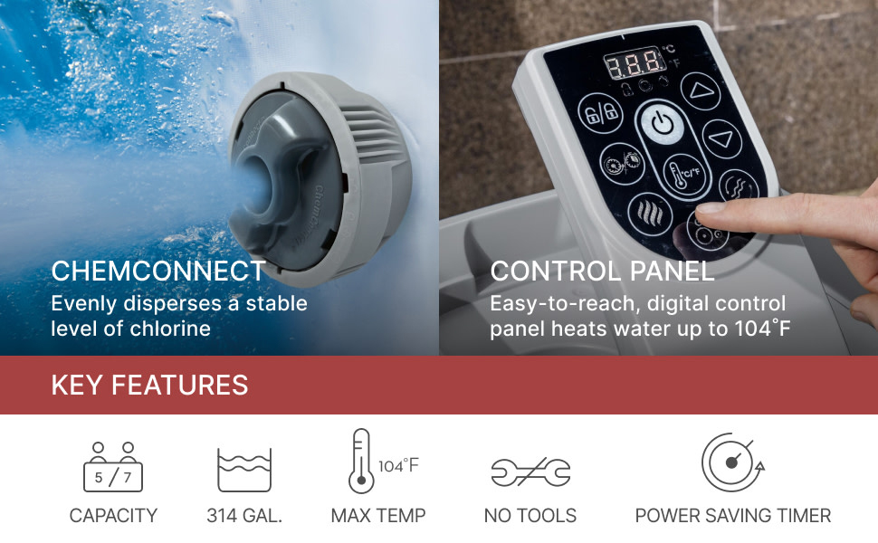 Coleman SaluSpa Atlantis AirJet Inflatable Hot Tub with 140 Soothing Jets, Blue