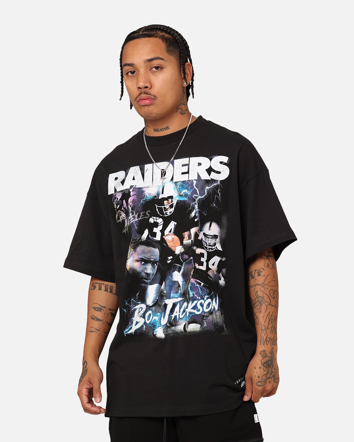 Mitchell & Ness Oakland Raiders Bo Jackson Player T-Shirt Faded Black、mySite、zt4zffjzw