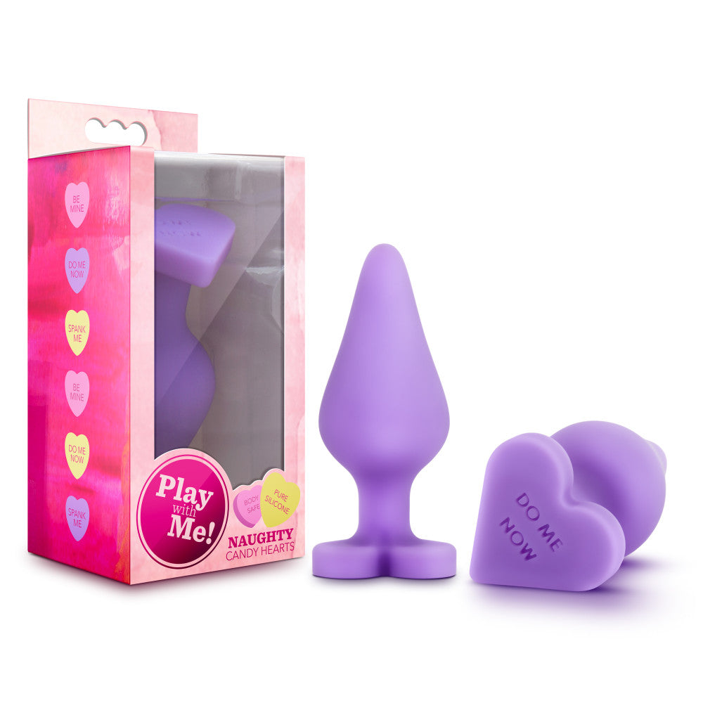 Play With Me By Blush® | Naughty Candy Heart Do Me Now Purple 3.5-Inch Anal Plug、mySite、bottomscart