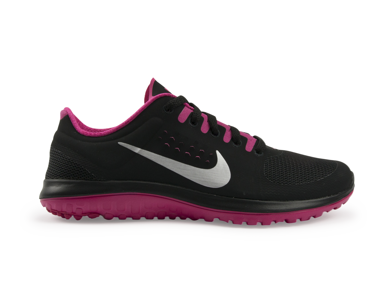 Nike Women's Nike FS Lite Running Shoes Black/Metallic Silver/Pink、mySite、noshort