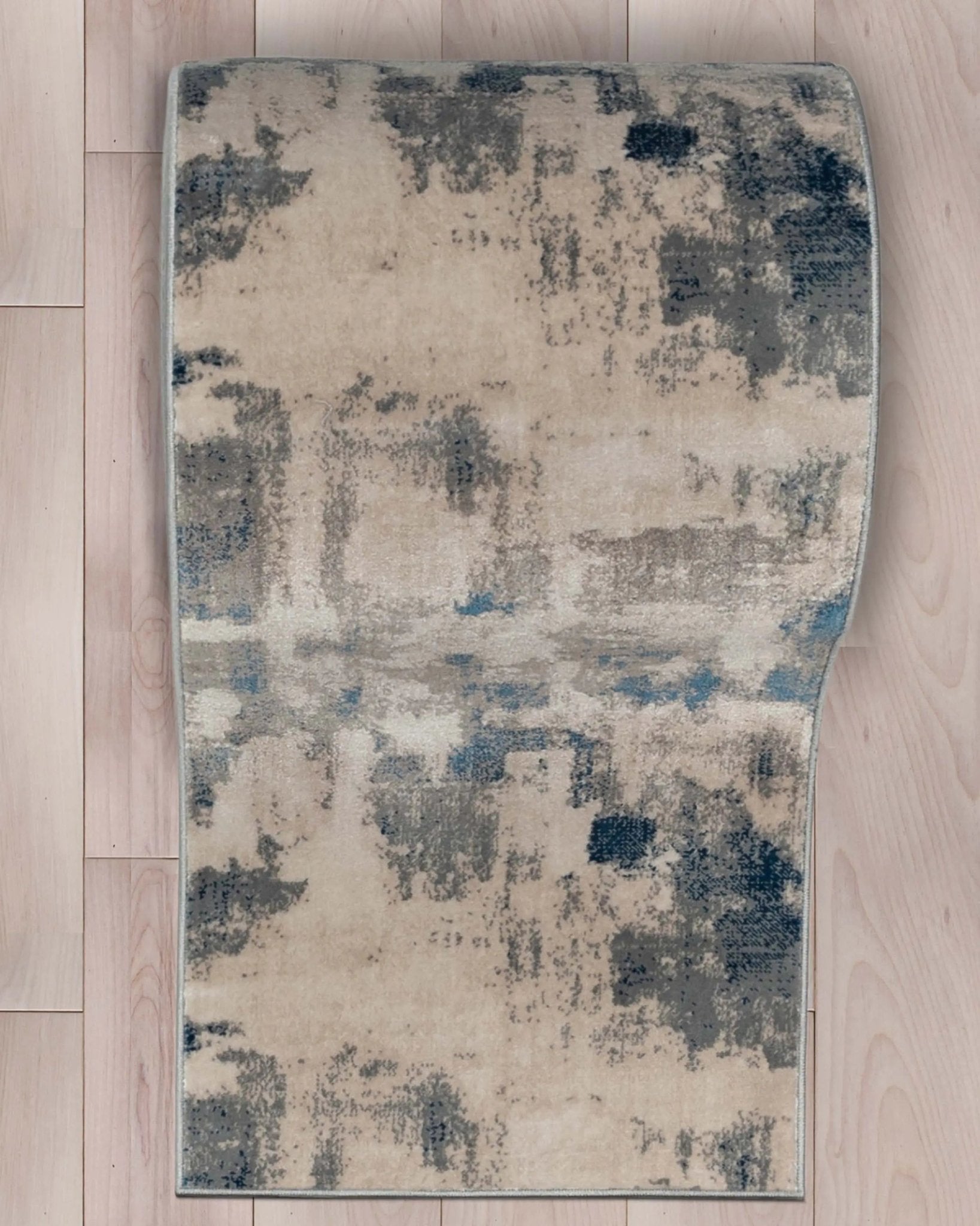 Custom Size Runner Kalia Abstract Modern Grey Blue 27 Inch Wide x Choose Your Length Hallway Runner Rug、mySite、gigharbornorthrealestate